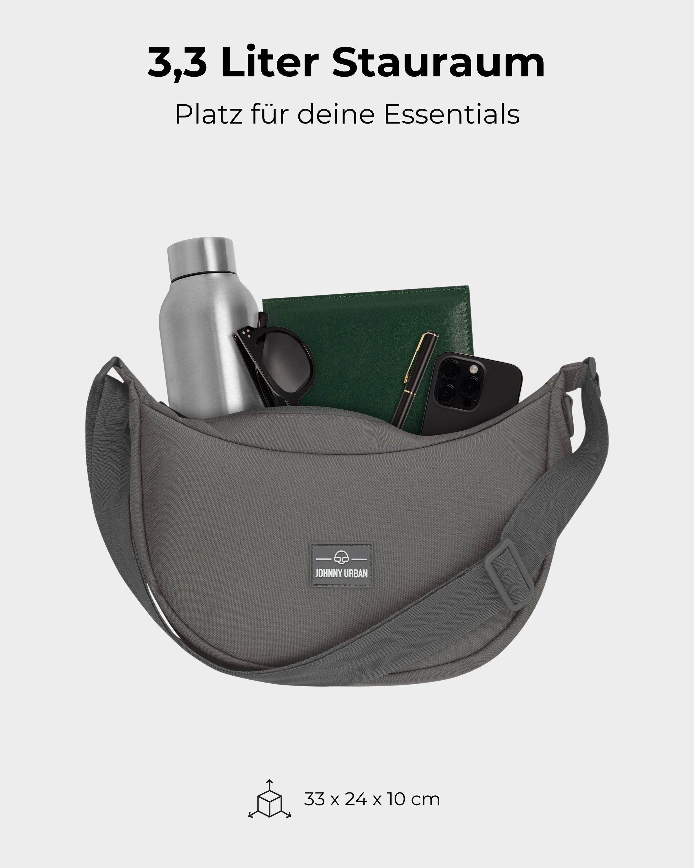 Johnny Urban Umhängetasche Ally Medium Half Moon Bag, Stylische Crossbody Bag in Halbmond Form, Wasserabweisend