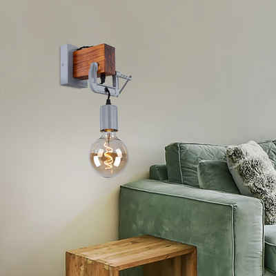 etc-shop Wandleuchte, Leuchtmittel nicht inklusive, Wandlampe Holz rustikal Schlafzimmer Wandlampe Wandleuchte