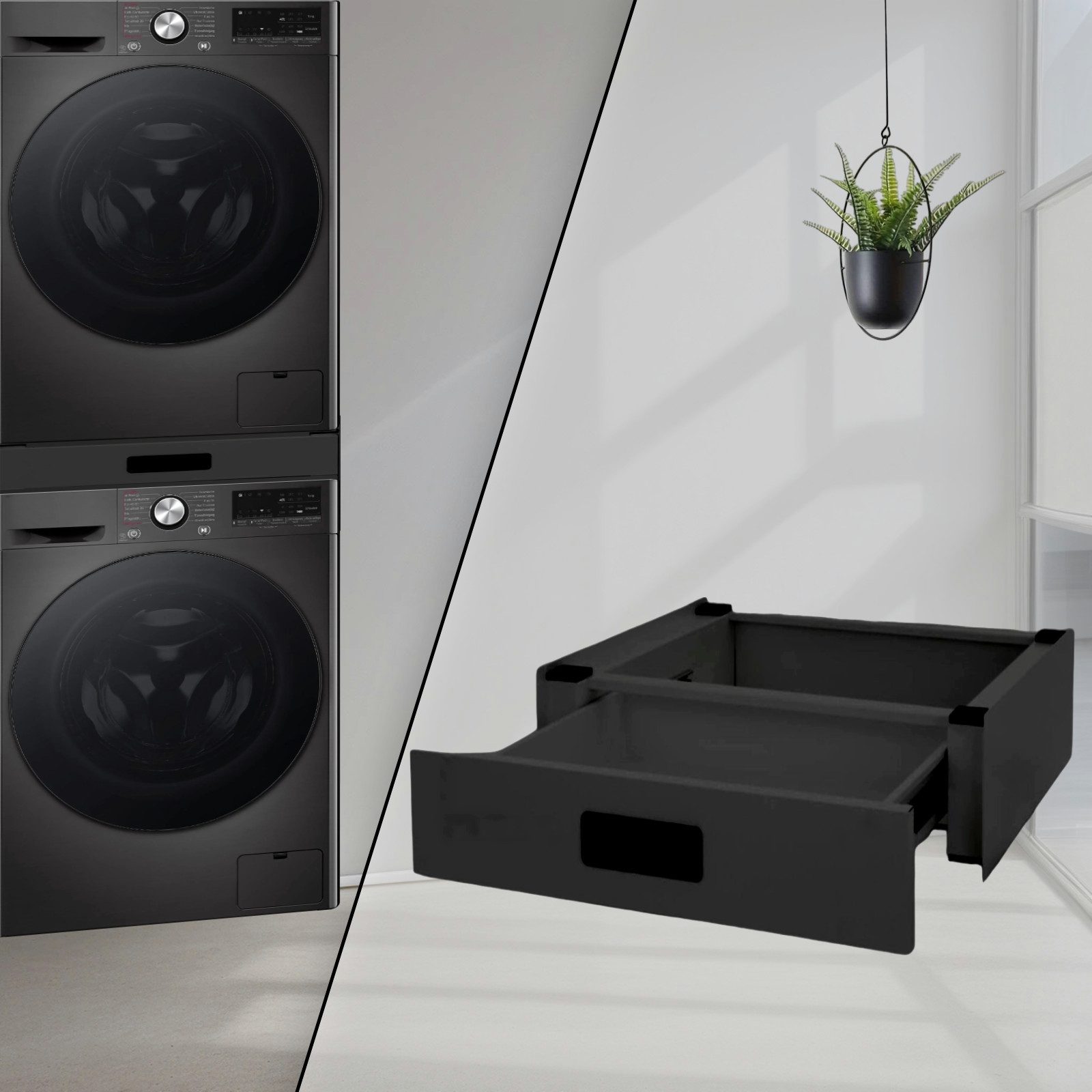STADO Waschmaschinenuntergestell Zwischenbaurahmen Waschmaschine Ablagefach Trocknersäule Säule Gestell