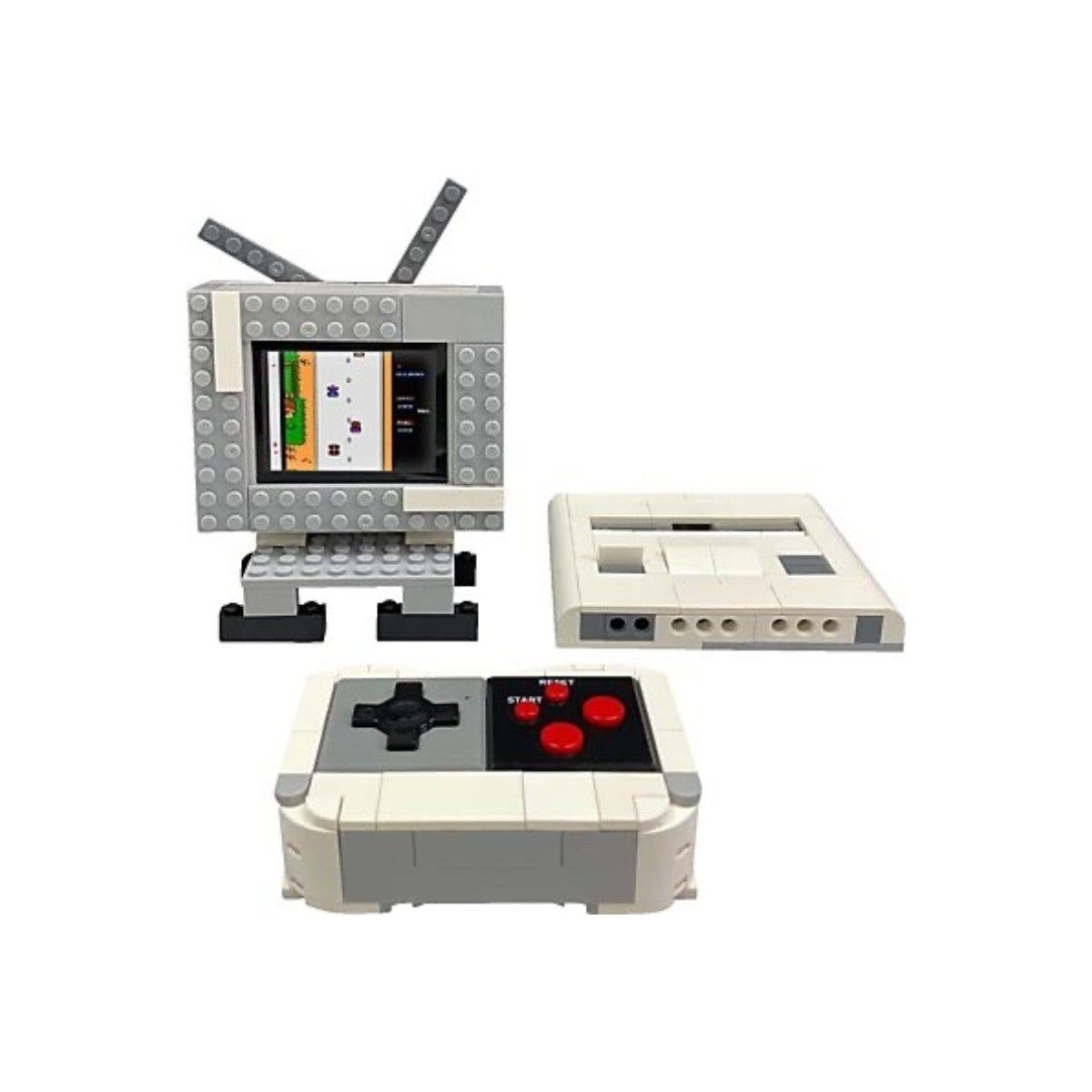 Millennium Spiel Millennium 2000 Spielekonsole 200 Spiele mit 199 Bausteinen Retro, Arcade Bricks Portable Designs Selberbauen