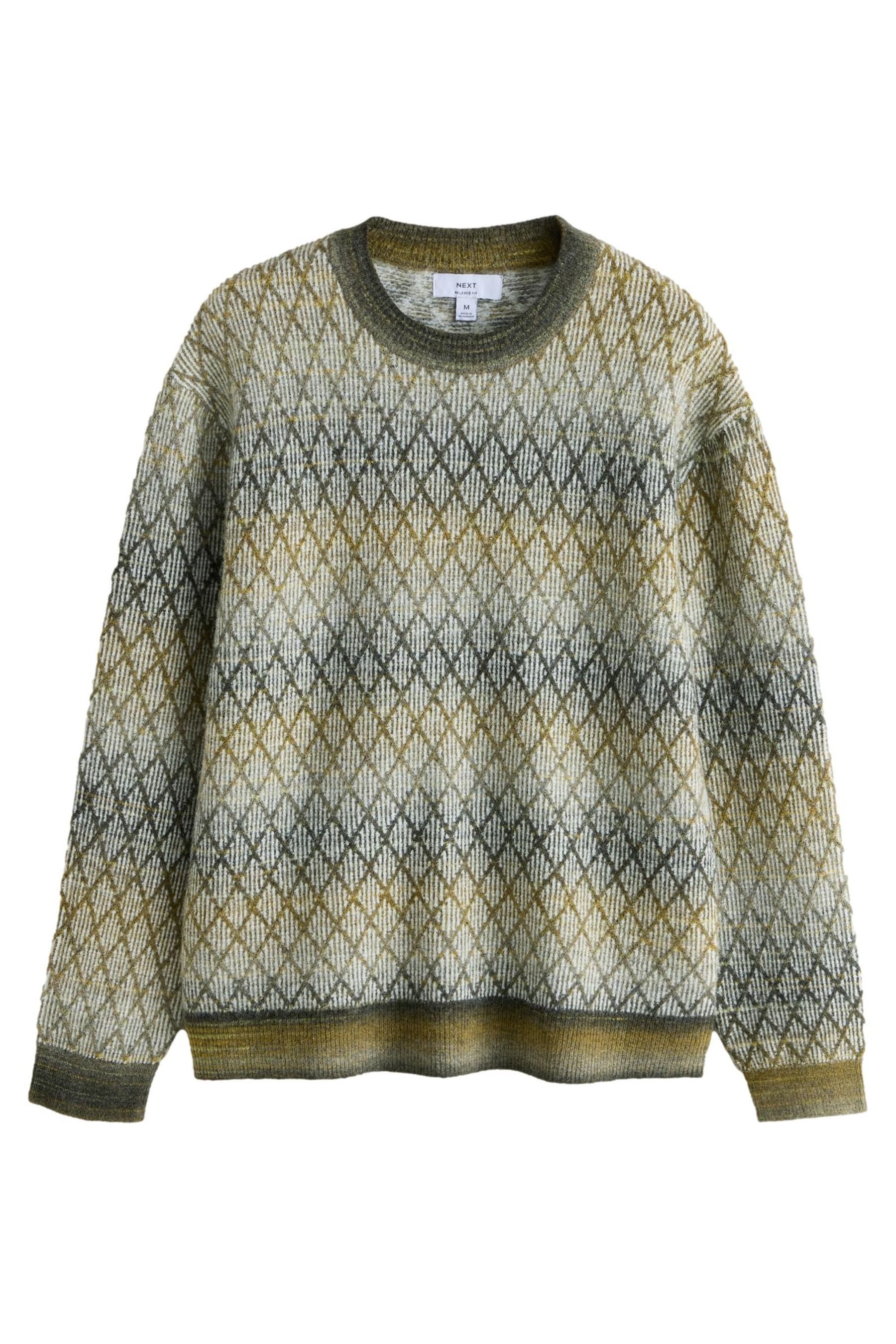 Next Rundhalspullover Relaxed Fit Rundhalspullover mit Rautenmuster (1-tlg) günstig online kaufen