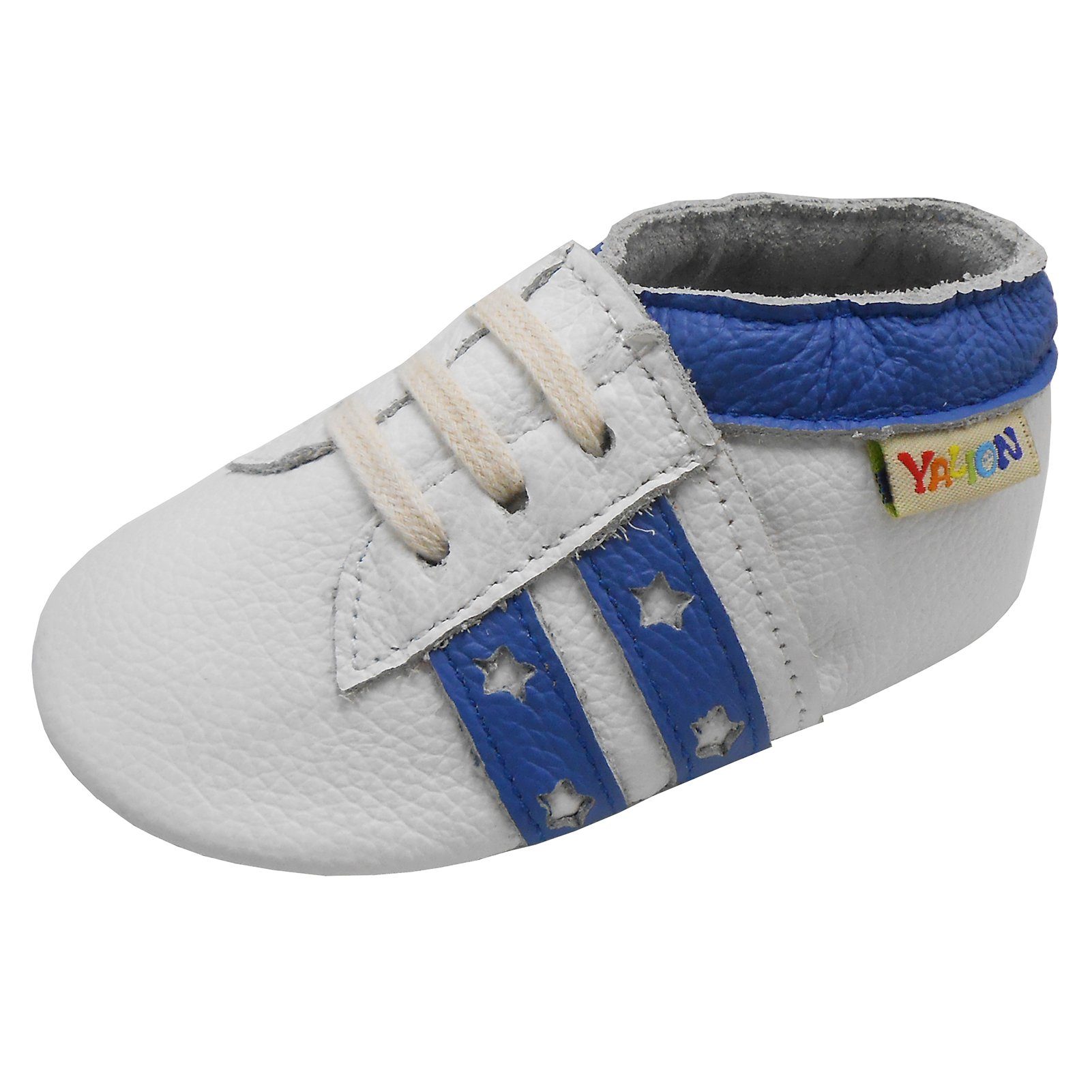 Yalion Yalion Baby Leder Lauflernschuhe – Weiche Ledersohle, Elastisch Krabbelschuh elastisch