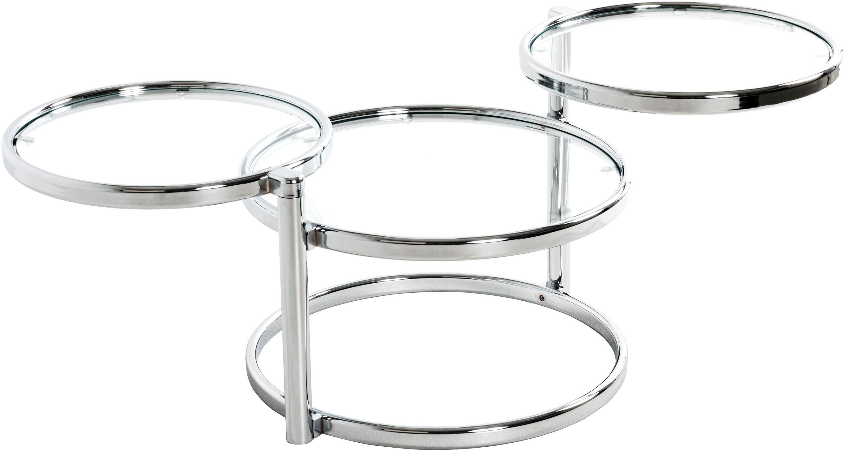 HAKU Couchtisch Sofatisch, Wohnzimmertisch (1-St), rund - aus Metall Silber - Ø/H / cm
