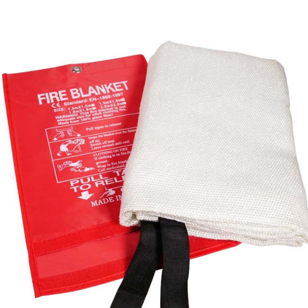 Kityhome Löschdecke Feuerlöschdecke 40×40 Zoll, feuerfest, hitzebeständig, mit Tasche, 20x35 cm, (Hergestellt aus hochwertigen, flammhemmenden Glasfasern), Feuerfest,hitzebeständig,Temperaturbeständig bis 580°C