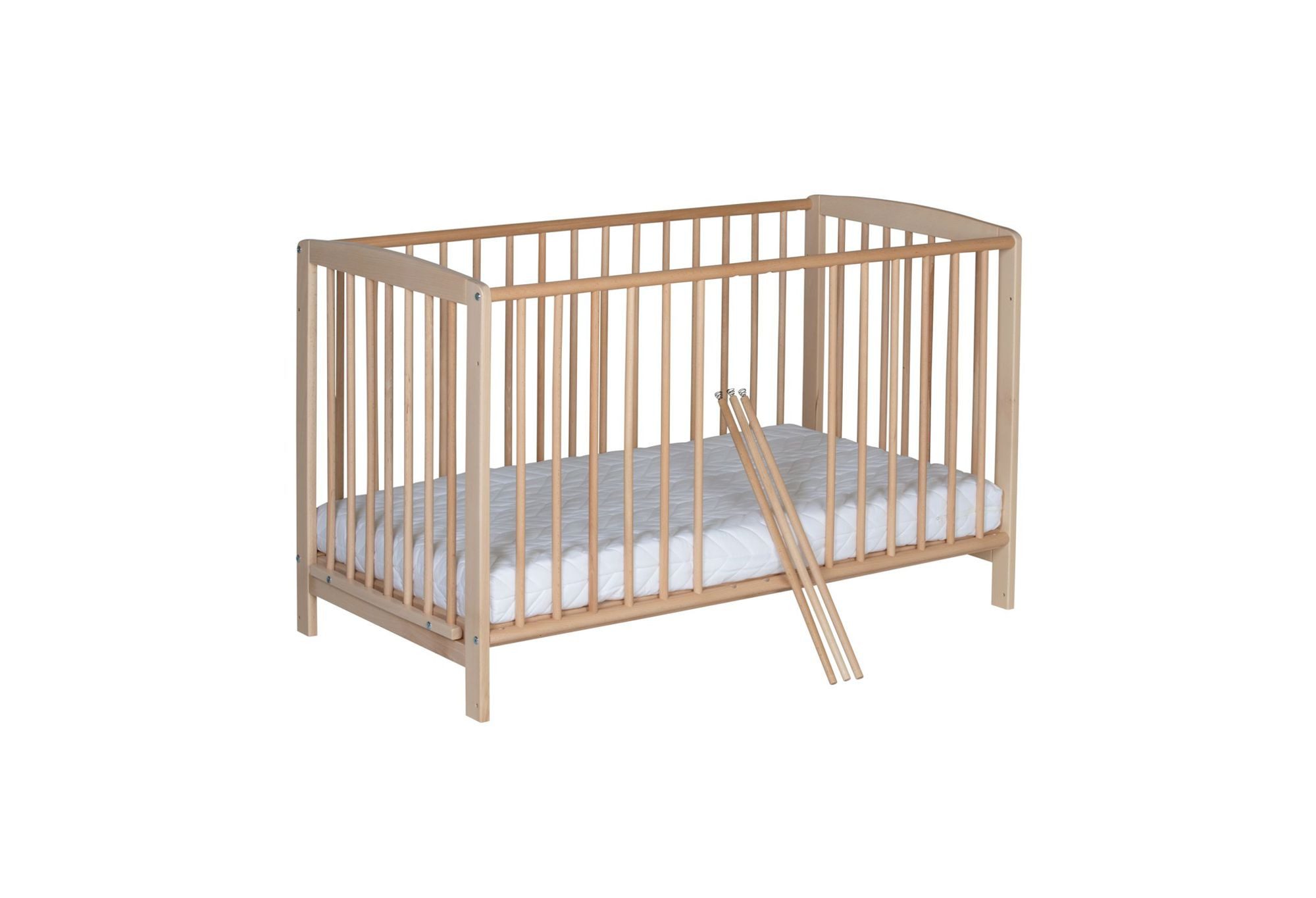 Schardt Beistellbett Schardt Beistellbett Micky natur 60x120 cm, natur, stufenlos höhenverstellbar, 3 Schlupfstäbe