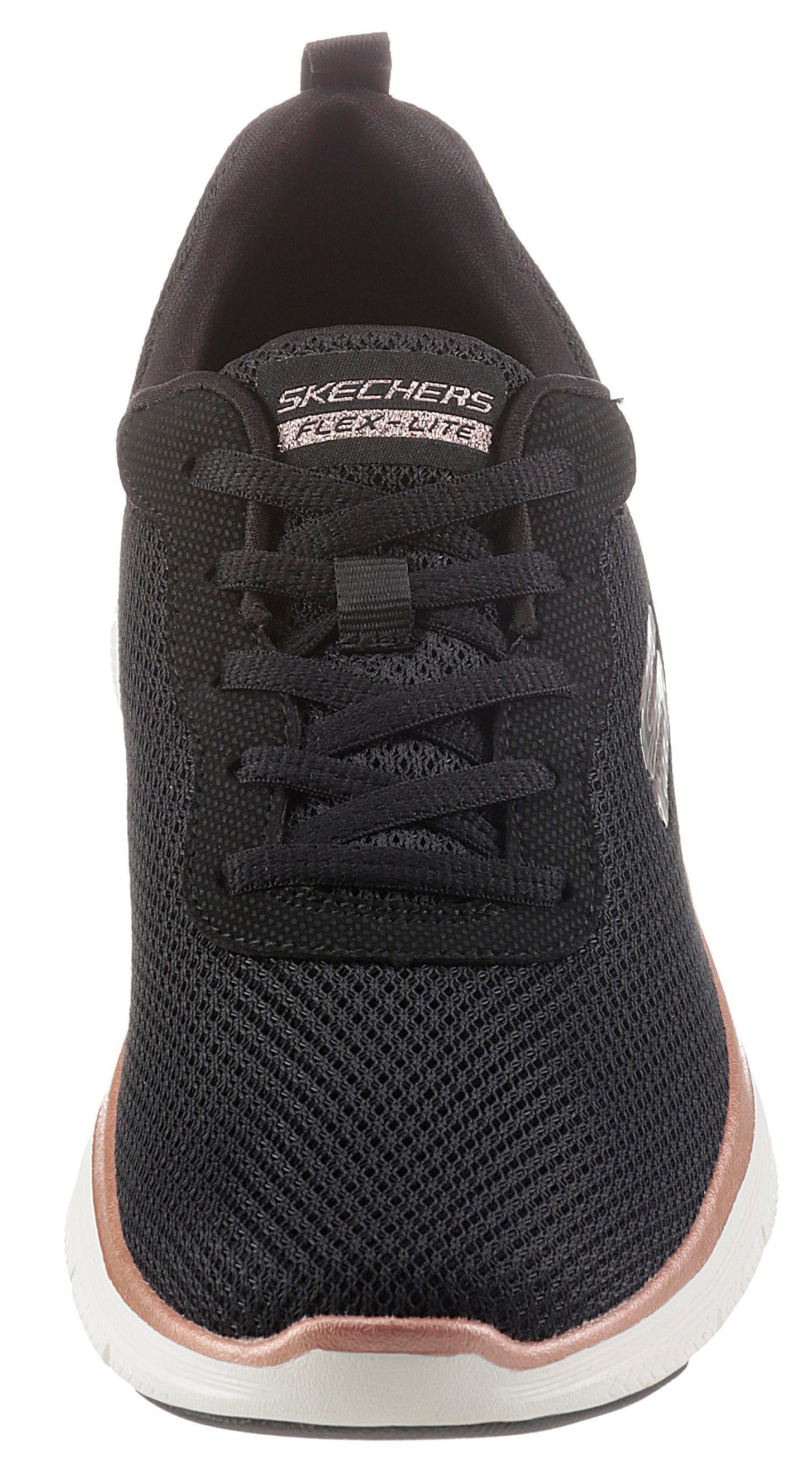 Skechers FLEX APPEAL 4.0 mit BRILLINAT Ausstattung VIEW Sneaker Air-Cooled schwarz-rosé Memory Foam