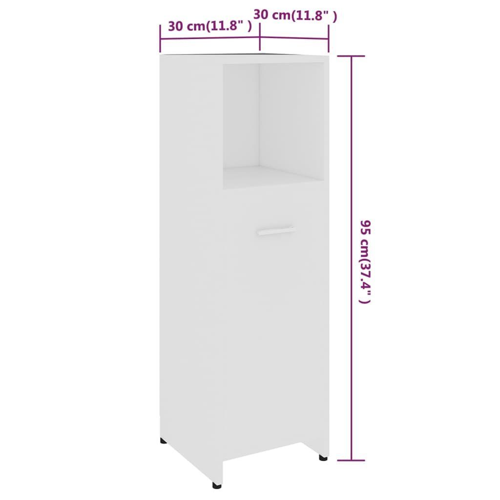 vidaXL Badezimmer-Set Badezimmerschrank (1-St) Holzwerkstoff, 30x30x95 Weiß cm