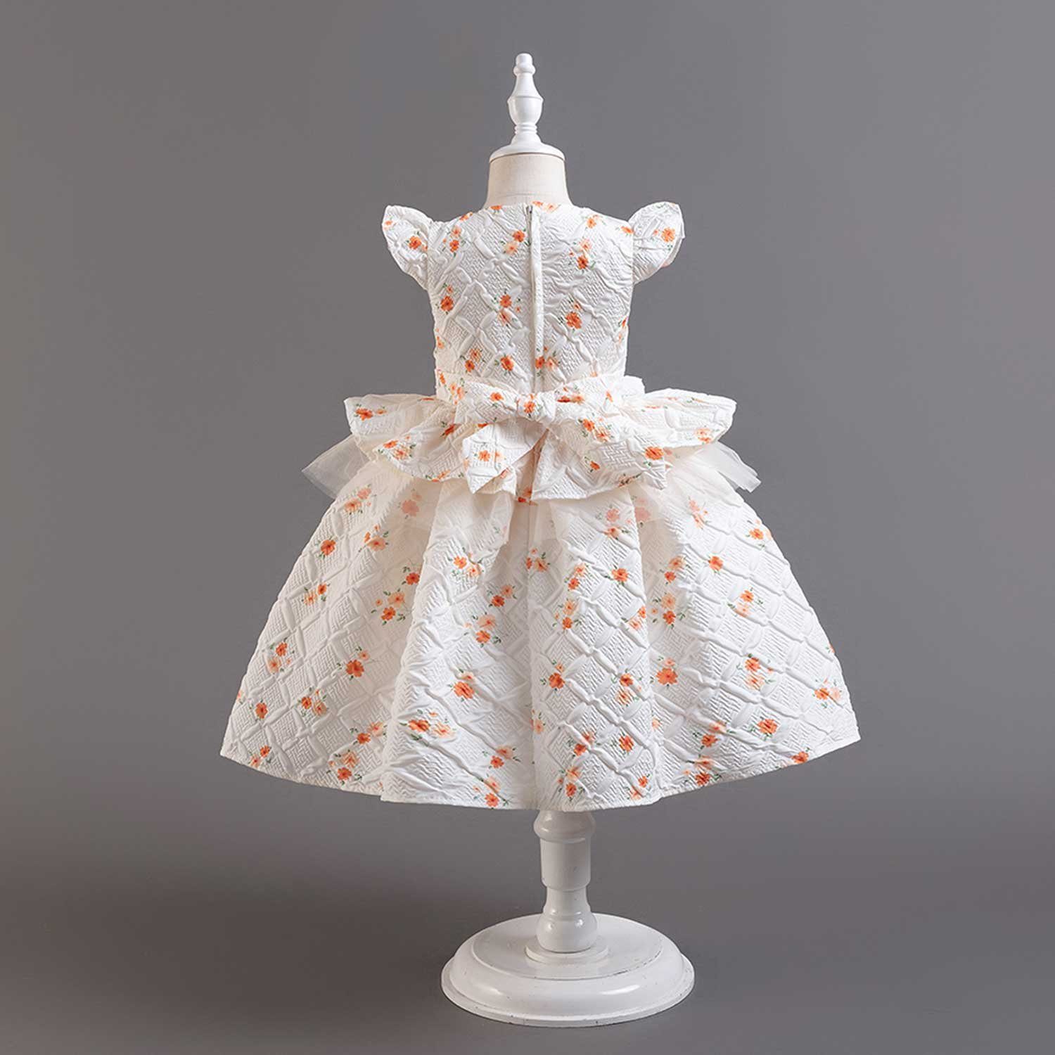 Prinzessinnenkleider Blumenkleider Kinderkleider Daisred Tüllkleid Ballkleid Orange