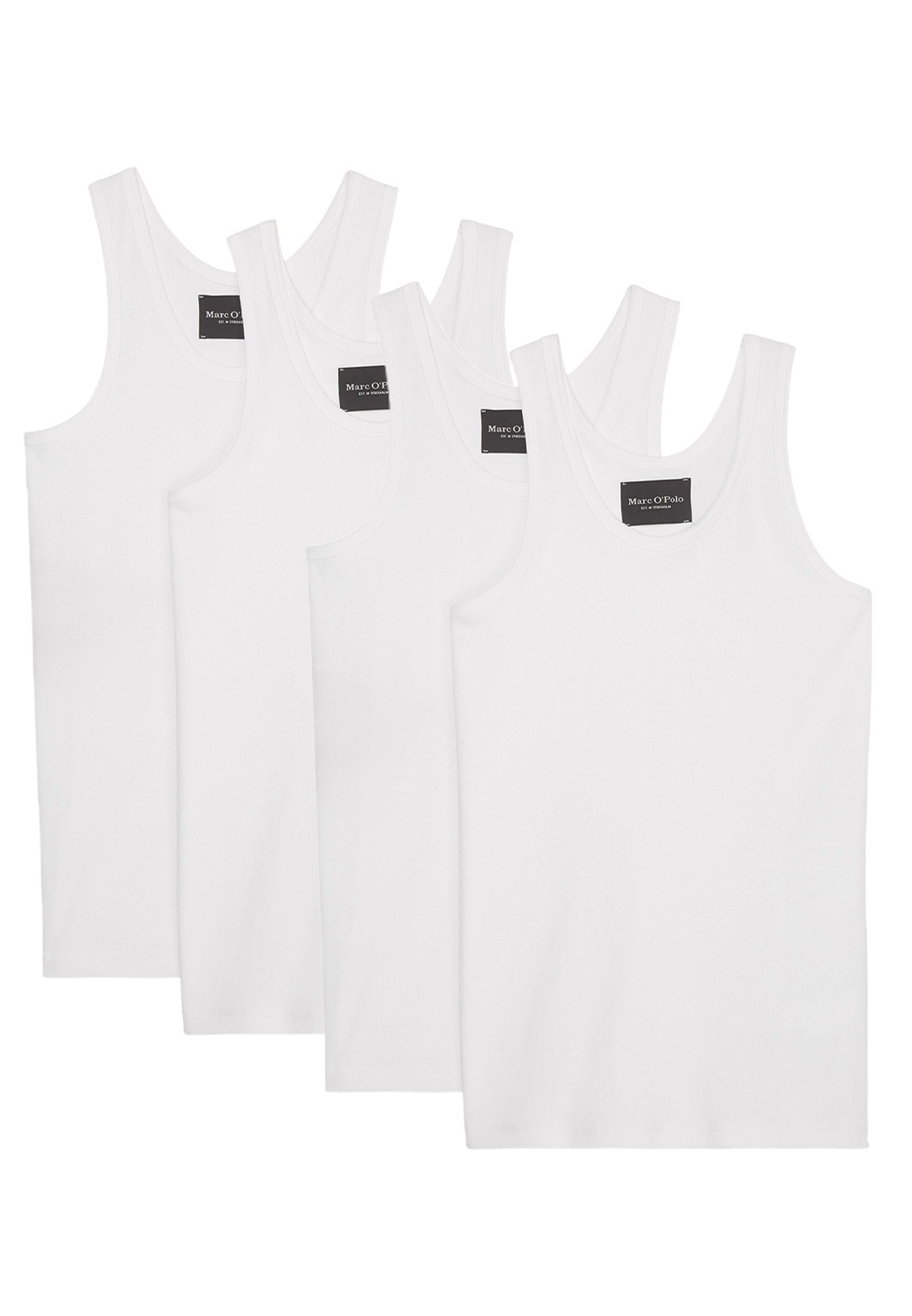 und 4-St) Unterhemd Unterhemd 4er O'Polo Organic - atmungsaktives Rib (Spar-Set, Marc / Cotton - Iconic Weiches Weiß Material Tanktop Baumwolle Pack