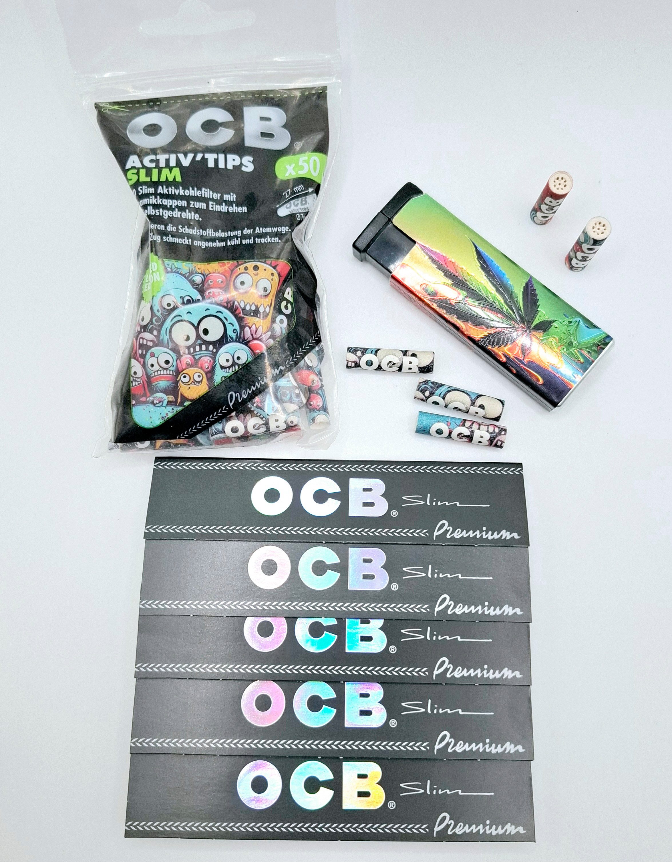 meytrade Aktivkohlefilter OCB Drehfilter Tips 7mm Limited Edition + Blättchen Drehpapier Set, OCB limited edition Set mit viel Zubehör