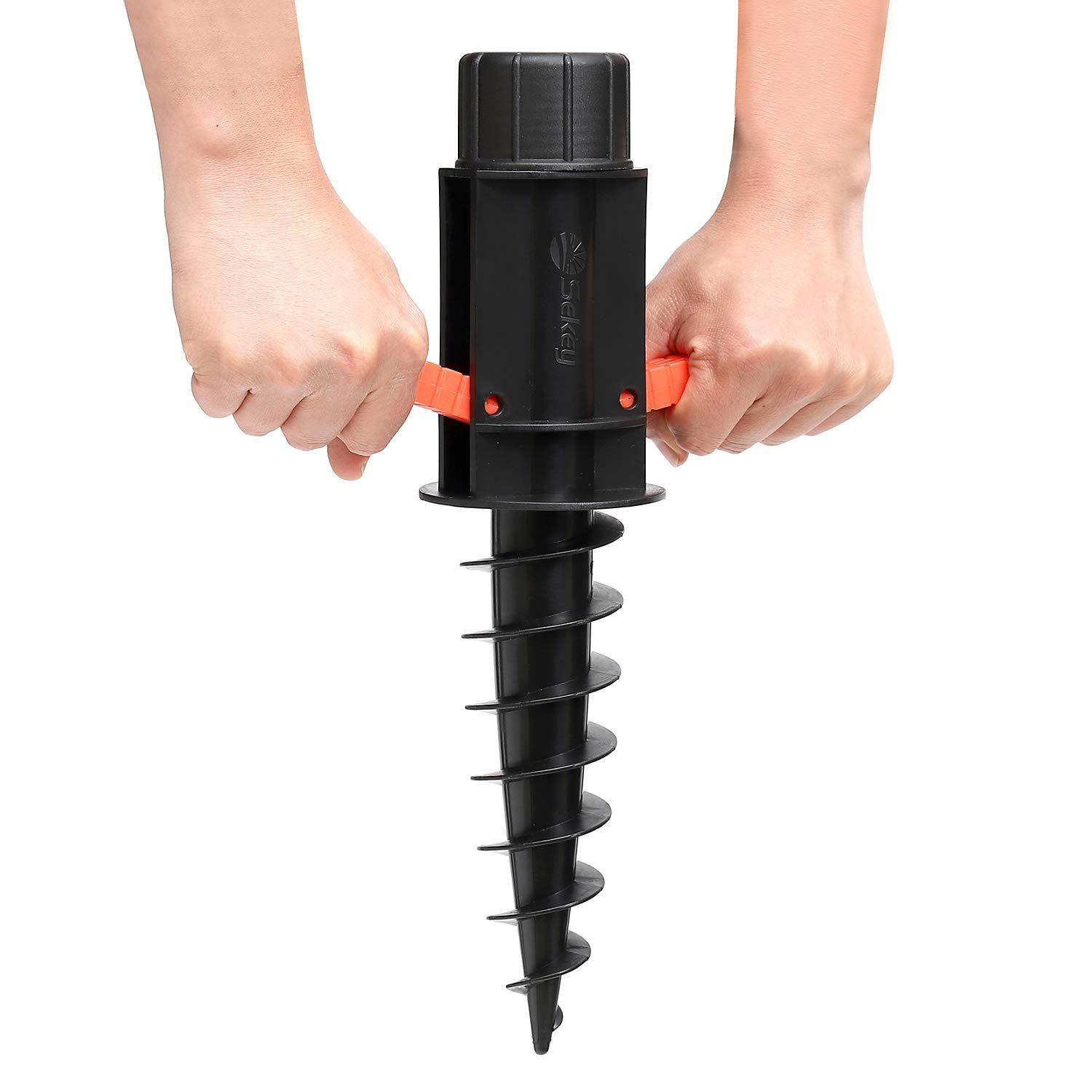 Sekey Schirmhalter Sonnenschirmhalter Bodendübel Einschraubhülse mit Aufhängehaken, für Stöcke bis Ø 32 mm