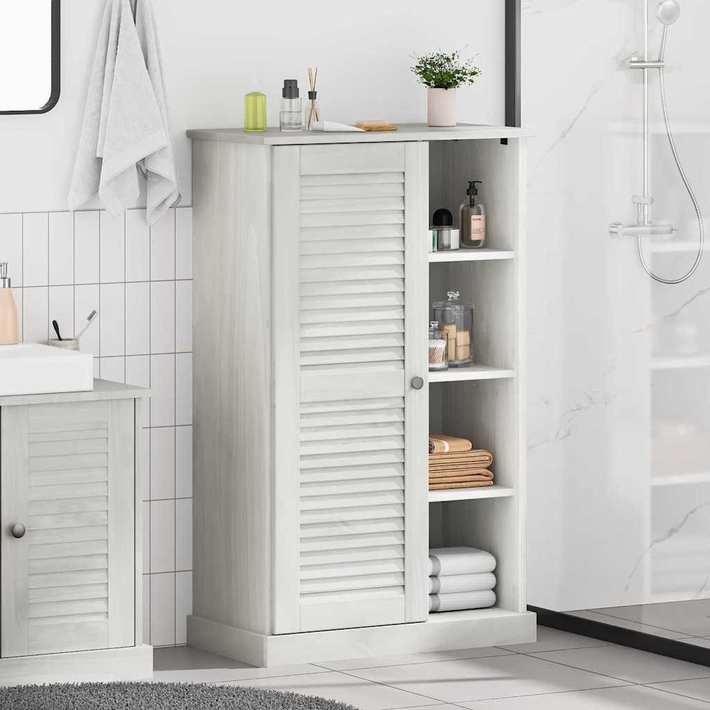 vidaXL Badezimmerspiegelschrank Badezimmerschrank VIGO Weiß und Antikweiß 68 x 34 x 110 cm (1-St)