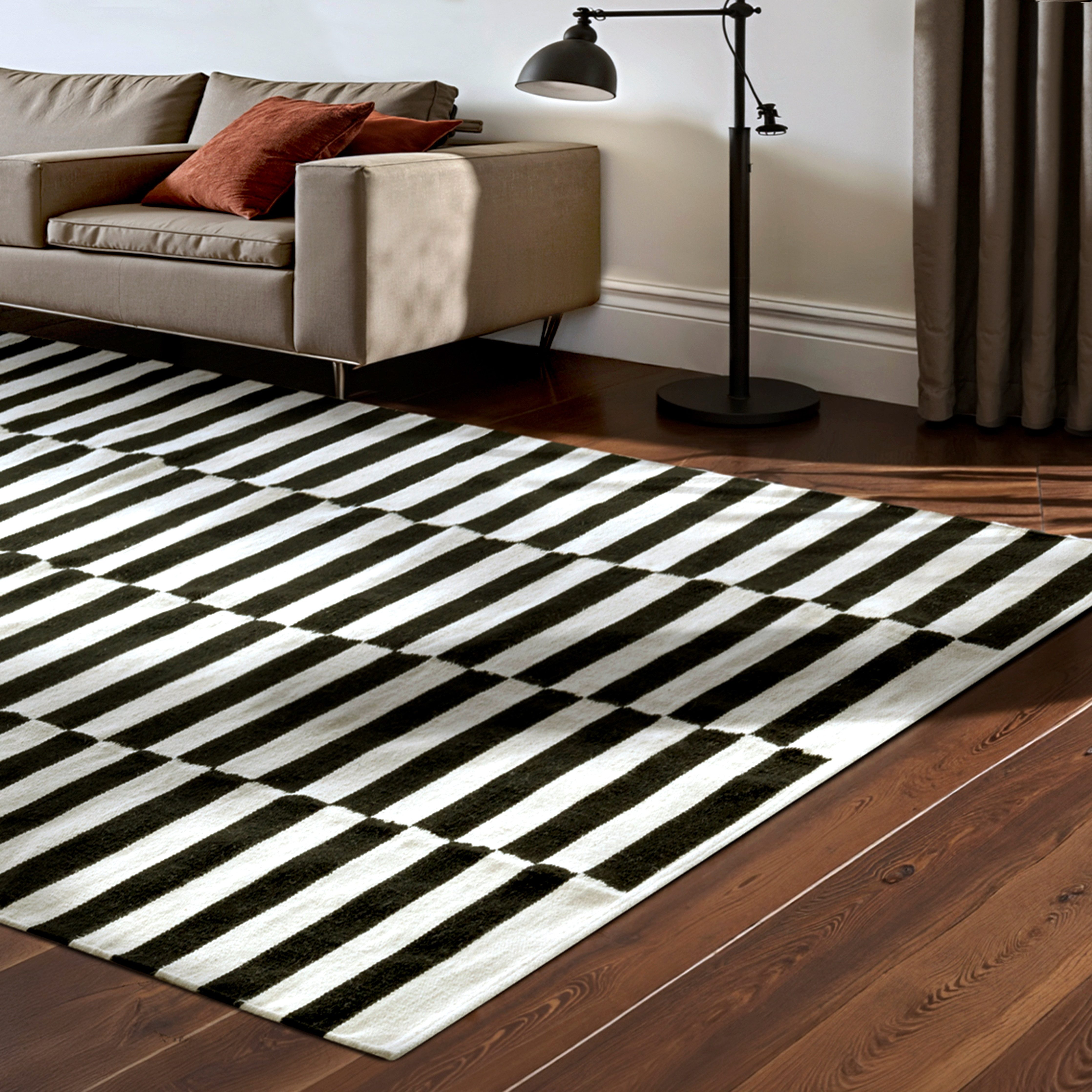 HANSE Home Wollteppich Donna, schwarz-weiss, rechteckig, günstig online kaufen