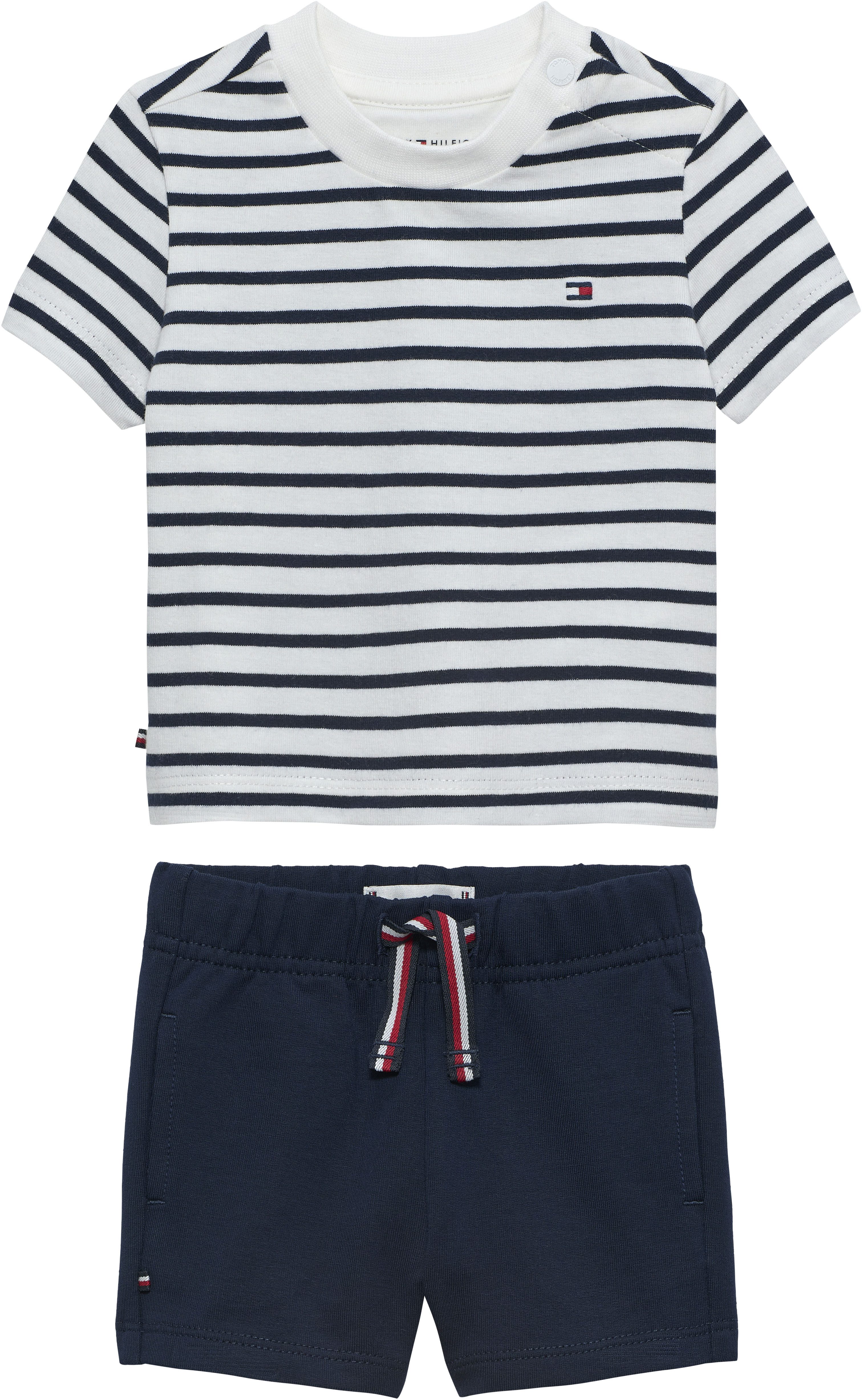 Tommy Hilfiger Shirt & Shorts ESSENTIAL STRIPE TEE + SHORT SET (Set) Regular fit mit Rundhalsausschnitt für Babys