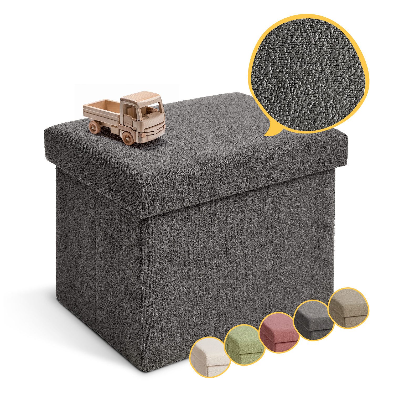 Laleni Sitztruhe Sitzbank mit Stauraum aus robustem Boucle-Stoff, Bequemer günstig online kaufen