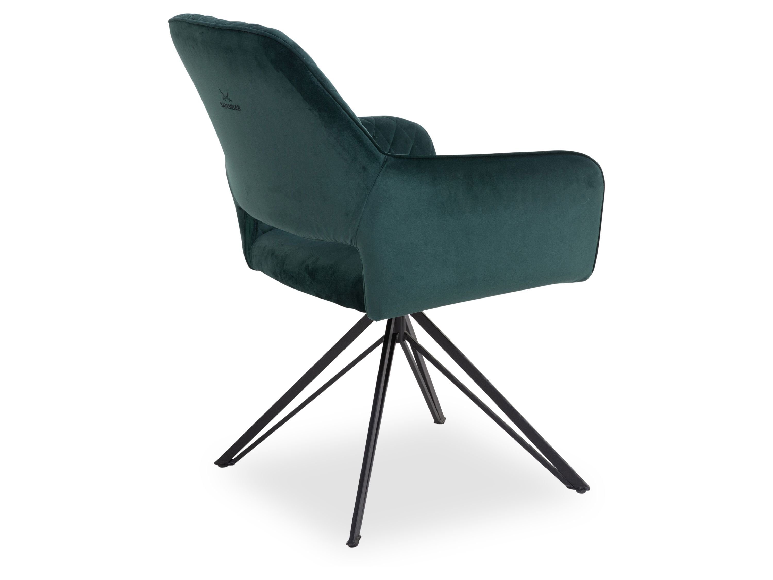 SANSIBAR LIVING Esszimmerstuhl Polsterstuhl SANSIBAR HORUM BHT 57x88x63 cm grün Esszimmerstuhl