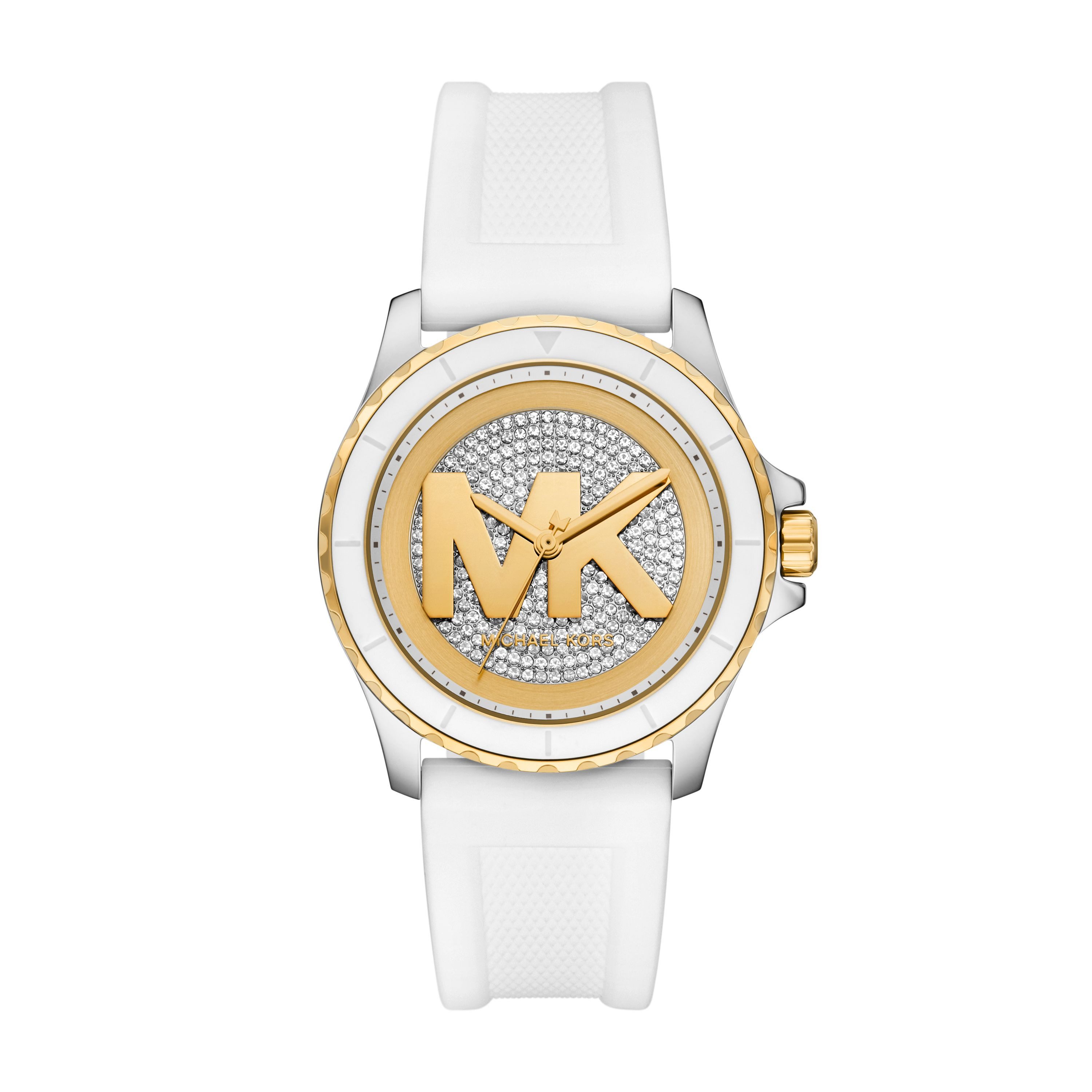 MICHAEL KORS Quarzuhr Everest MK7660, Armbanduhr, Silikonarmband, analog, Glassteine
