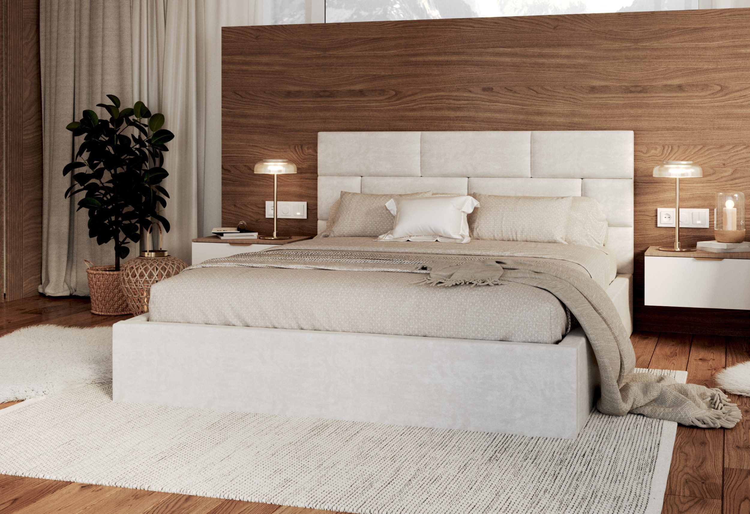 FDM Polsterbett ALA modern mit Bettkasten MADE IN EU - mit hochwertigem Velours Bezug (verfügbar 90x200 120x200 140x200 160x200 180x200cm, Bettrahmen, Bett, mit großen gepolsterten Kopfteil, mit Bettkasten zum aufklappen), Hebbarer Metallrahmen, Bettkasten, mit/ohne Matratze