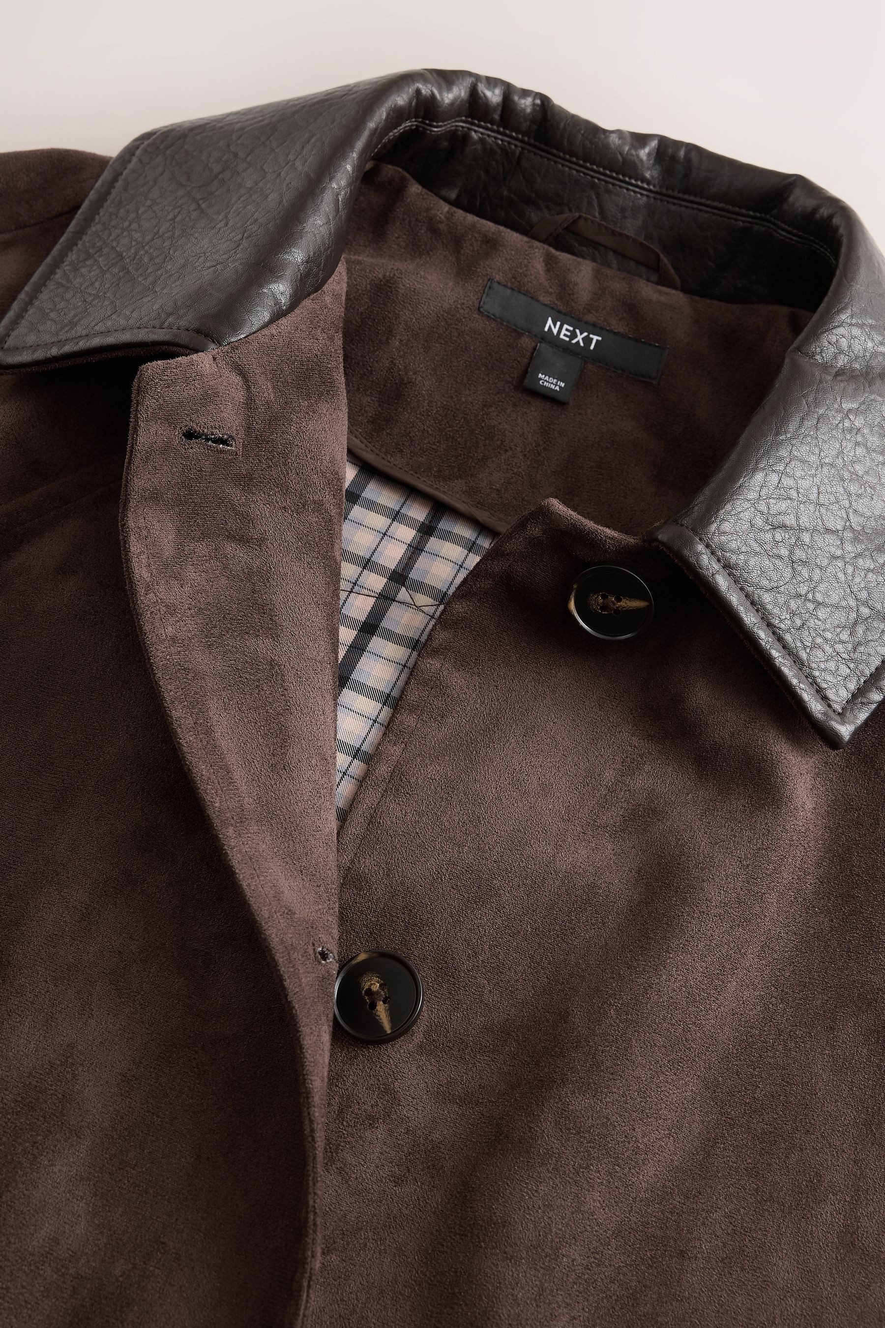 Next Ledermantel Trenchcoat aus imitiertem Veloursleder (1-tlg) – Bild 3 von 5
