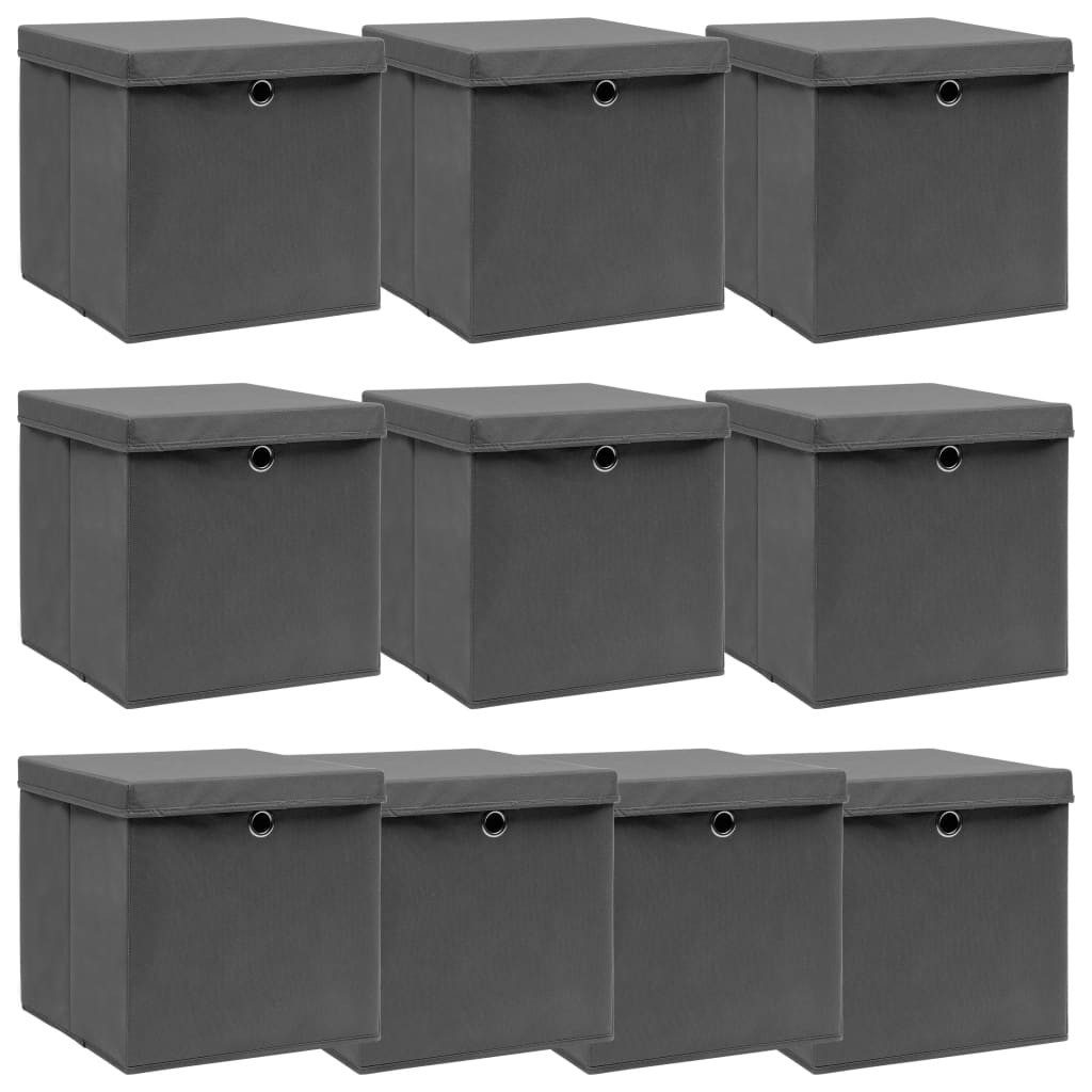 vidaXL Aufbewahrungsbox, Ordnungsboxen mit Deckeln 10 günstig online kaufen