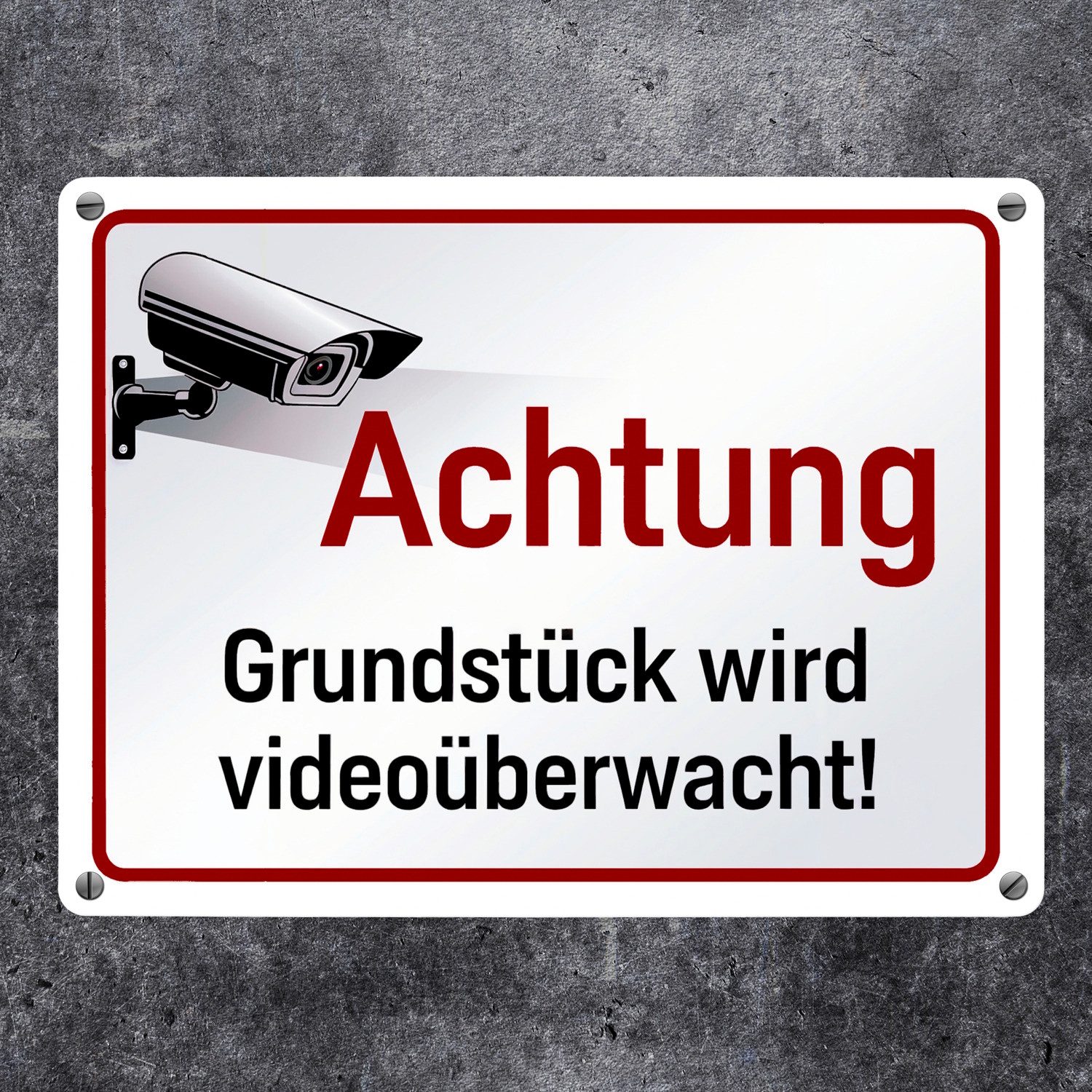speecheese Metallschild Überwachungskamera Metallschild in 15x20 cm Videoüberwacht