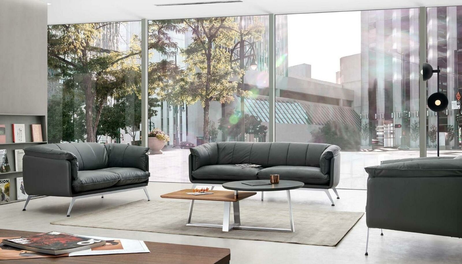 JVmoebel Sofa Design Sitz Gruppe Garnitur Büro Einrichtung Couch Sofa Set  311 Leder, Made in Europe | Alle Sofas