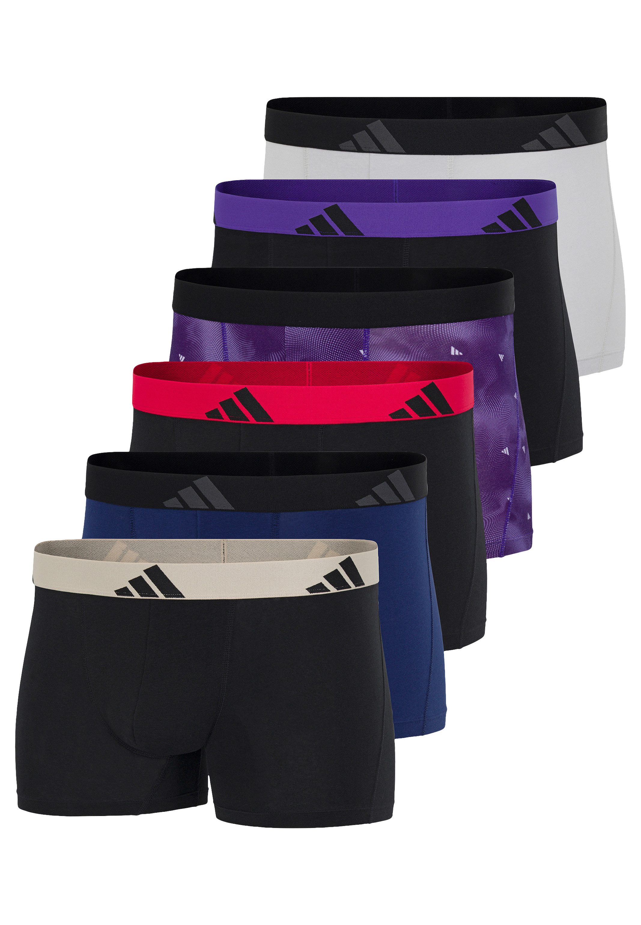 adidas Sportswear Retro Boxer 6er Pack Active Flex Cotton (Spar-Set, 6-St) Retro Short / Pant - Baumwolle - ohne Eingriff - Atmungsaktiv