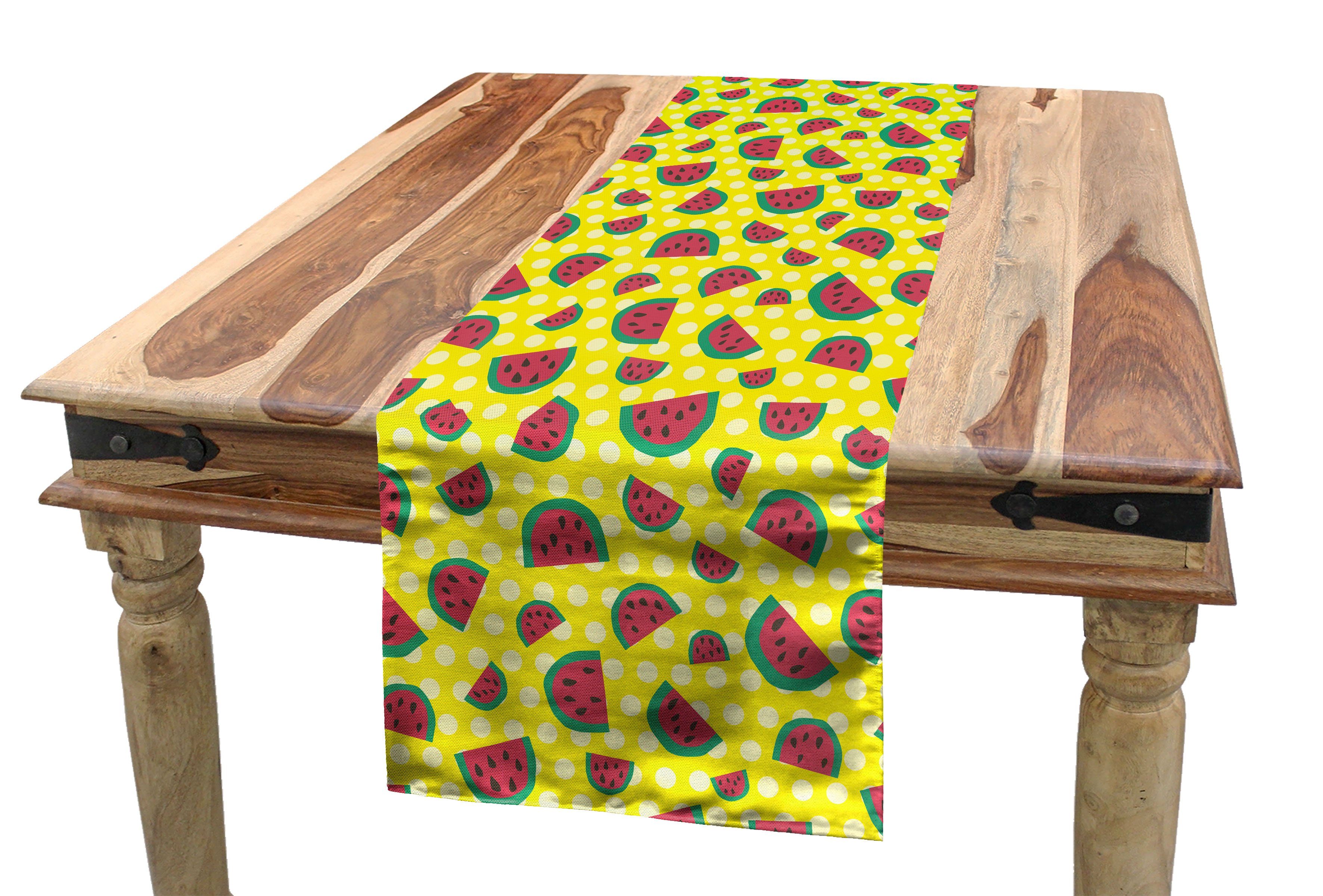 Tischläufer, Wassermelone Rechteckiger Tischläufer Dekorativer Esszimmer Abakuhaus Küche Sommer-Frucht-Scheiben