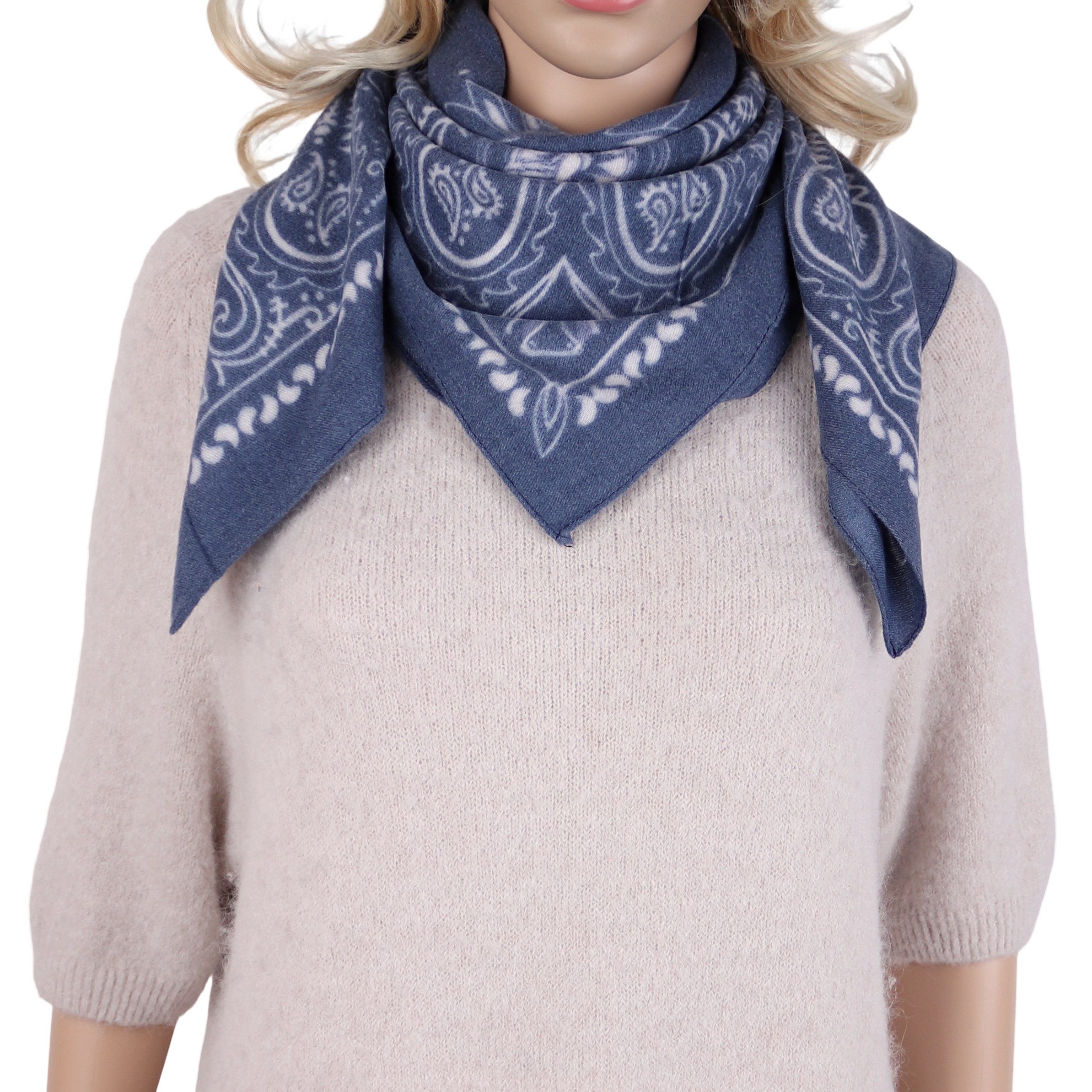 MIRROSI Nickituch Damen leicht angerautes Vierecktuch mit Paisley-Muster, aus Viskose, (Neue Kollektion Herbst/Winter 2026), ca. 88x88cm, warmes Halstuch für Herbst und Winter
