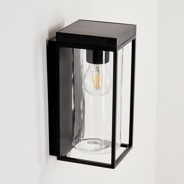 hofstein Außen-Wandleuchte »Besana« Außenleuchte aus Metall/Glas in Schwarz/Klar), ohne Leuchtmittel, 2700 Kelvin, Wandlampe m. Bewegungsmelder u. Solarpanel, LED, 200 Lumen