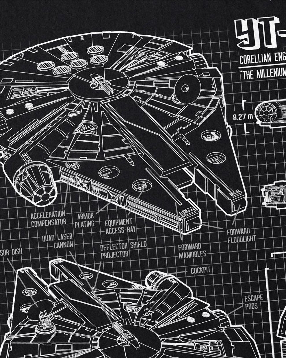 style3 T-Shirt Millennium Falcon star krieg wars imperium der sterne vader günstig online kaufen