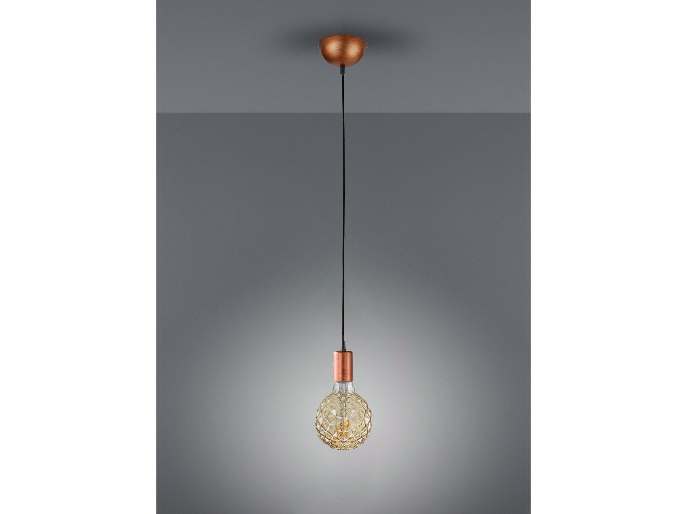 TRIO LED Pendelleuchte, Industrie Lampe E27 Lampenfassung mit Kabel Esszimmer Lampe für über Esstisch, kleine Küchen Lampe hängend Kücheninsel