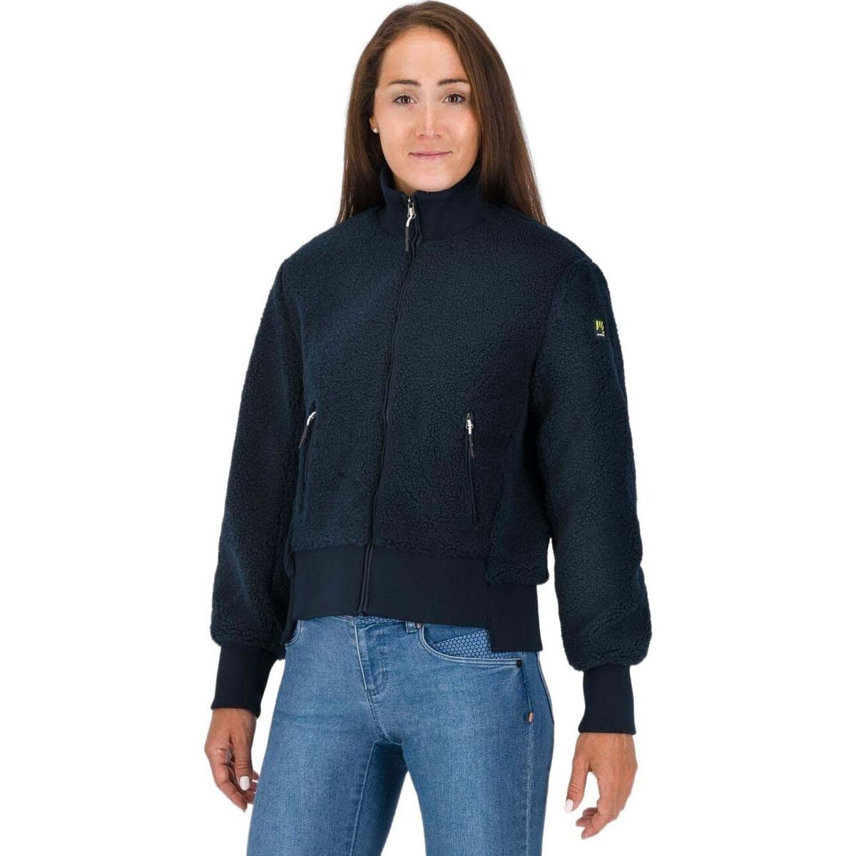 Karpos Outdoorjacke Sass Bece W Bomber Kuschelige Bomberjacke aus recyceltem Fleece, ideal für gemäßigte