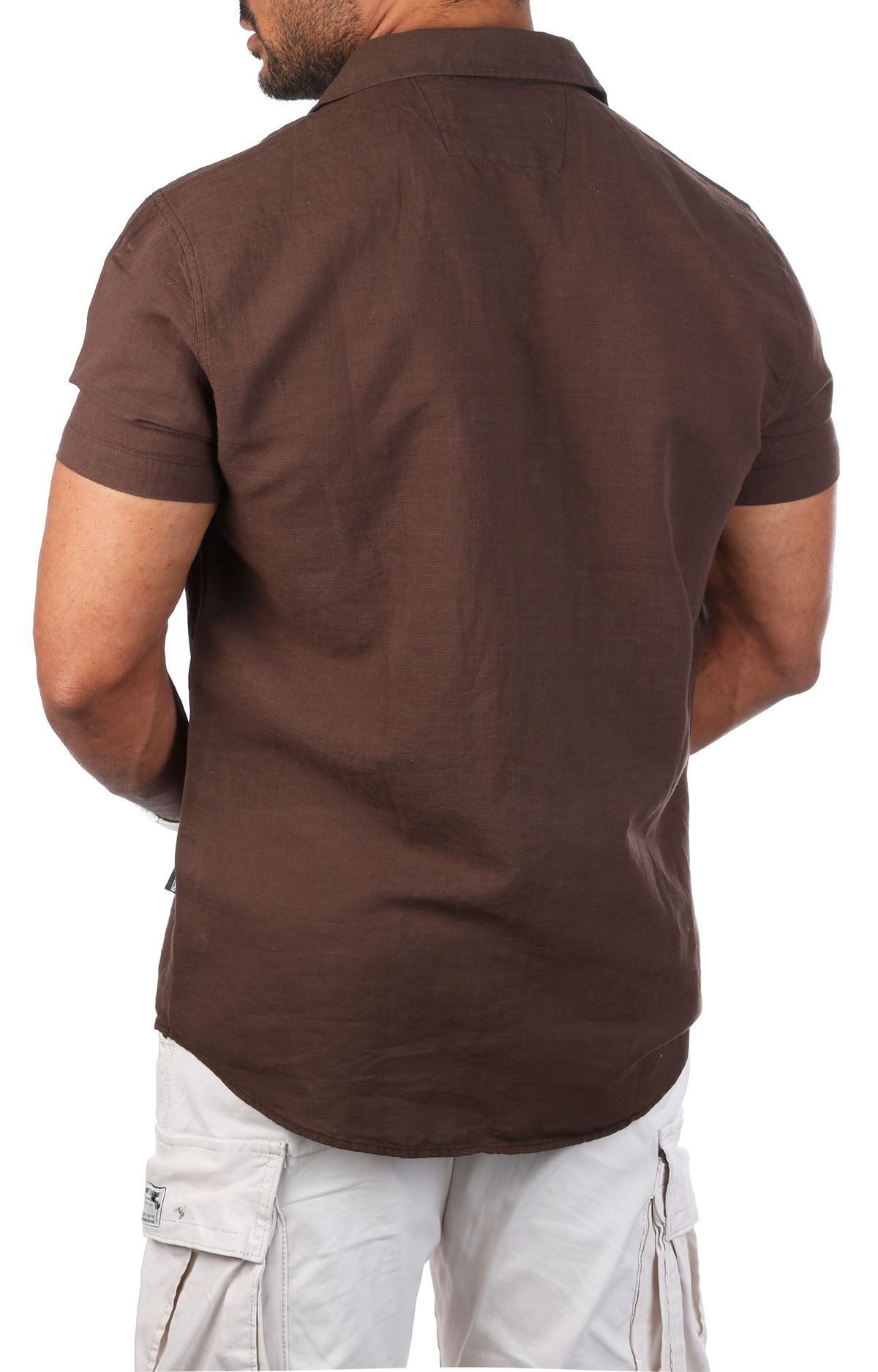 CARISMA Kurzarmhemd Herren Leinen Baumwoll Mix Casual Hemd 9212 Regular Kurzarm Kentkragen Uni