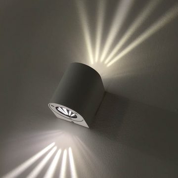 Licht-Trend Wandleuchte Baleno Außen LED-Wandlampe + Lichtfilter Grau, Warmweiß