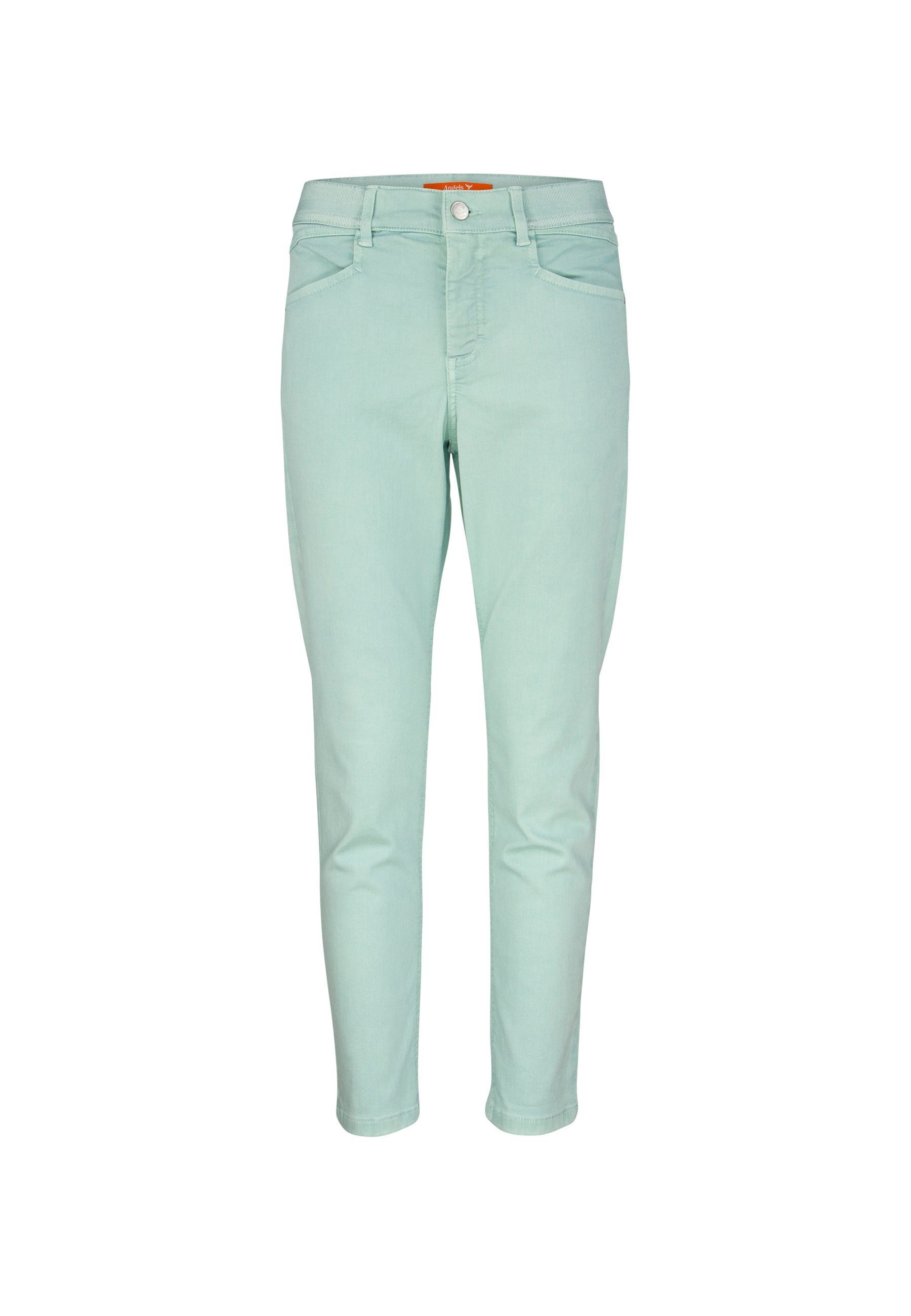 mit Coloured Crop Label-Applikationen mint Slim-fit-Jeans ANGELS Denim OSFA Jeans mit