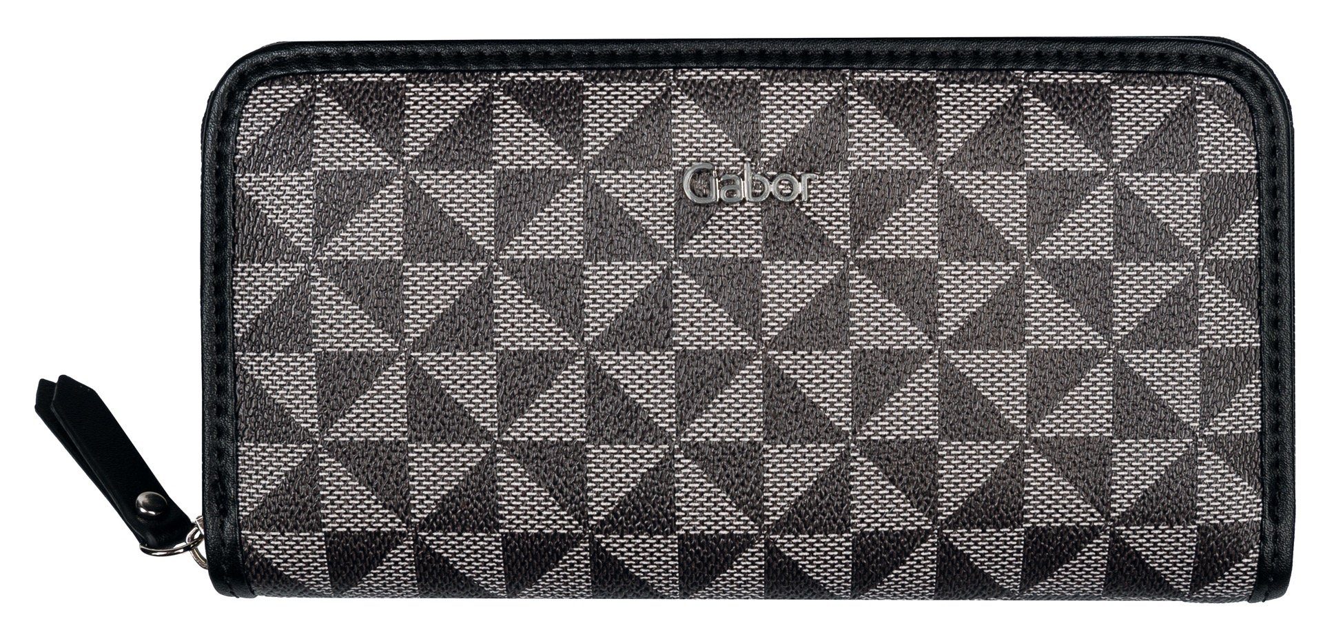 XL, wallet schwarz Reißverschluss BARINA Geldbörse Long Hauptfach Gabor mit zip