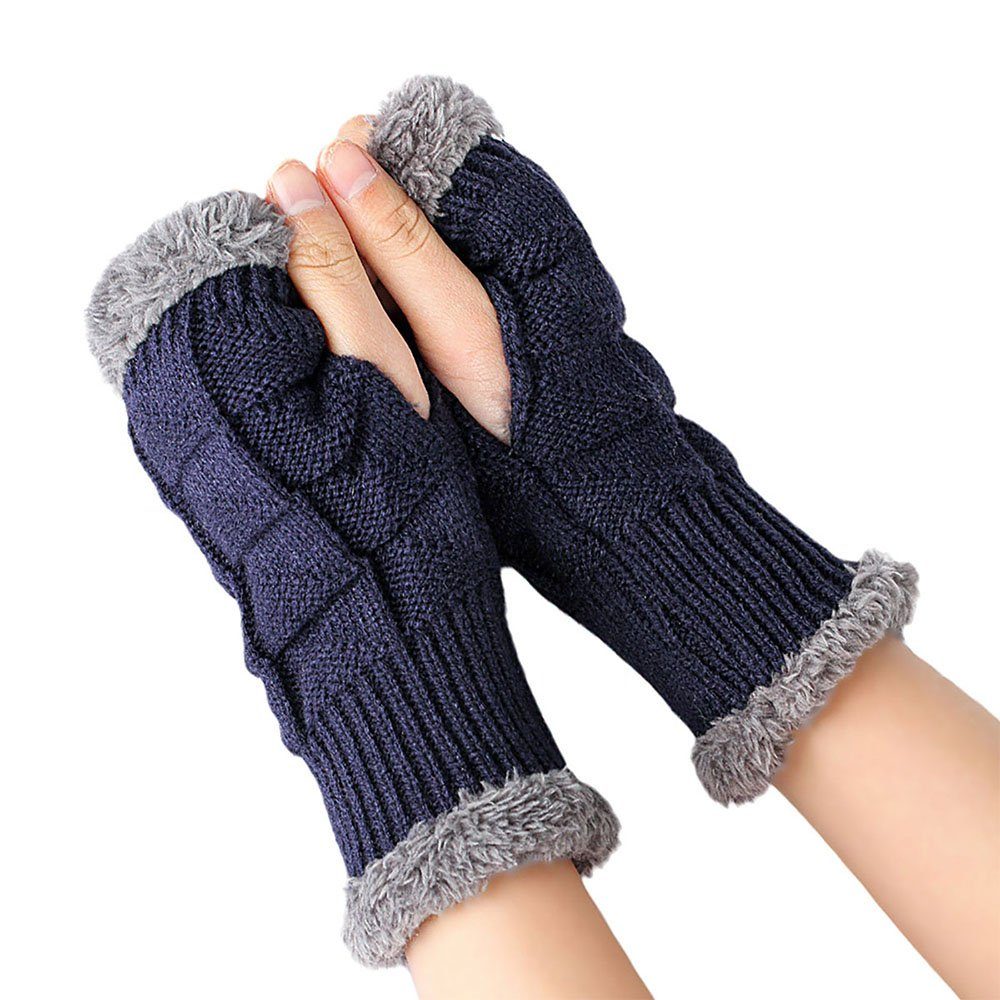 CTGtree Strickhandschuhe 3 Parr Fingerlose Handschuhe Damen winter Warme