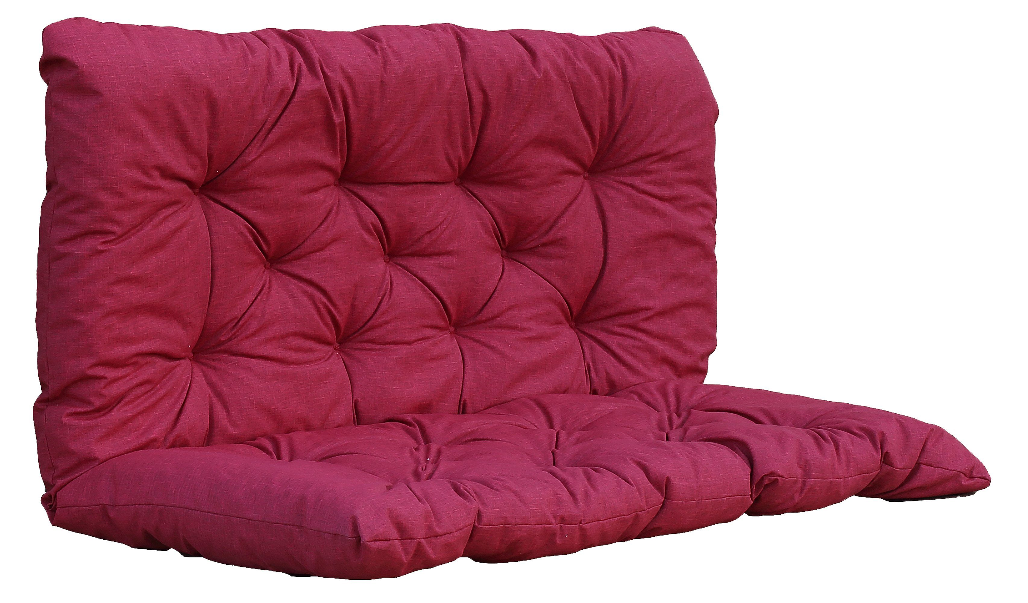 Home Feeling Bankauflage Auflage Bankkissen, 100 x 98 x 8 cm, rot