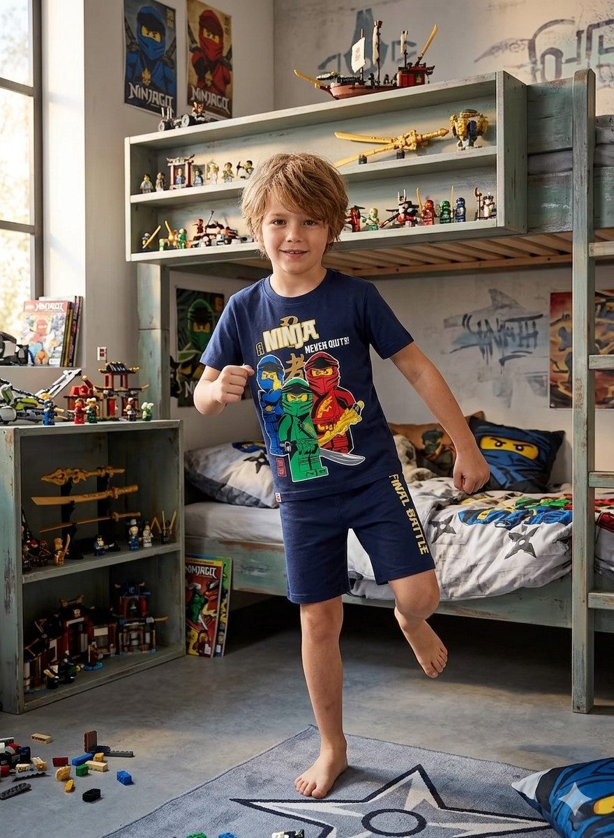 LEGO® Pyjama Lego® NINJAGO Pyjama Shorty Ninja Schlafanzug Jungen + Mädchen Lego Jungen Pyjama