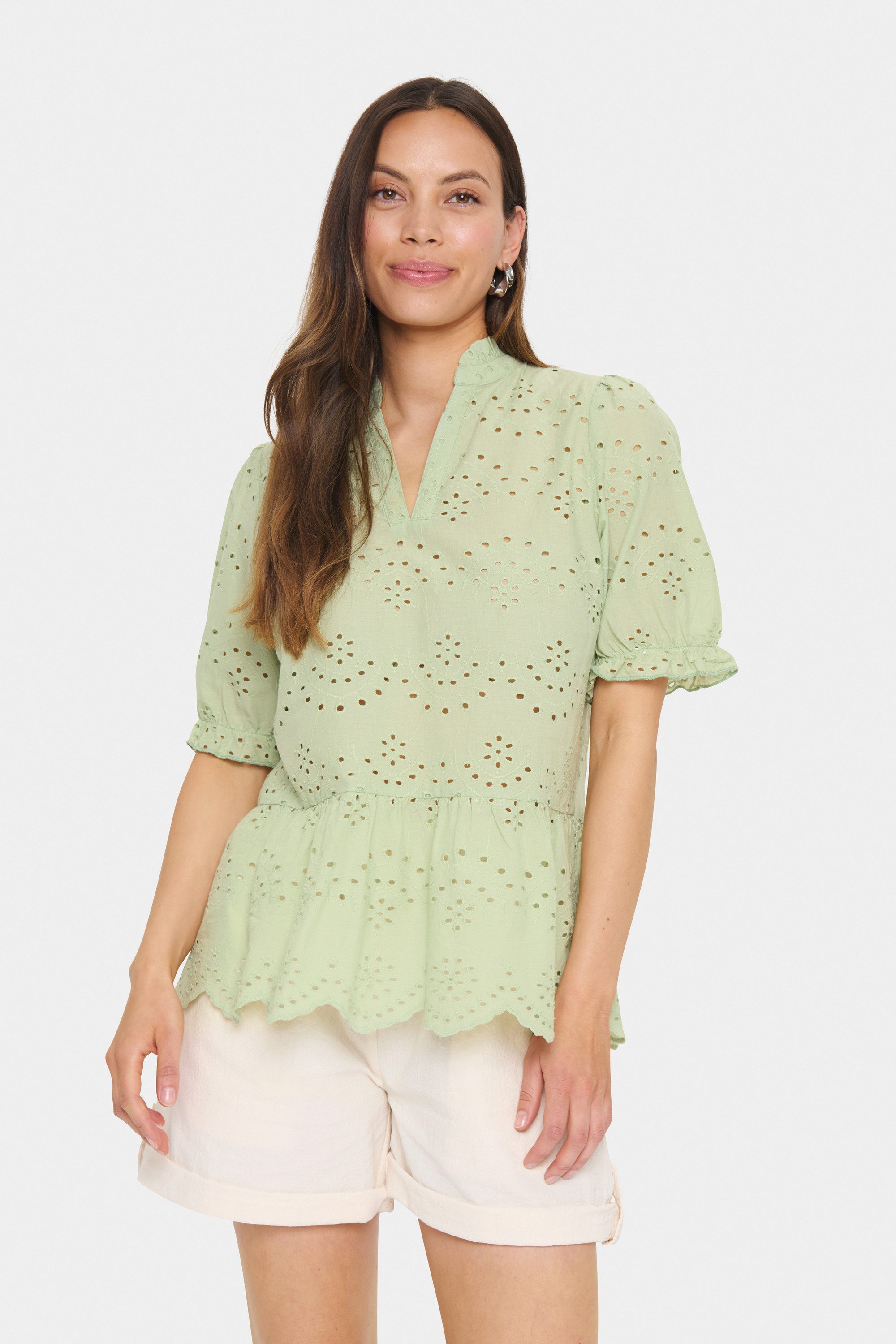 Saint Tropez Kurzarmbluse Kurzarm-Bluse GeleksaSZ