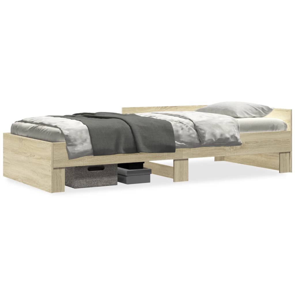 vidaXL Bett Bettgestell ohne Matratze Sonoma-Eiche 90x190 cm Holzwerkstoff günstig online kaufen