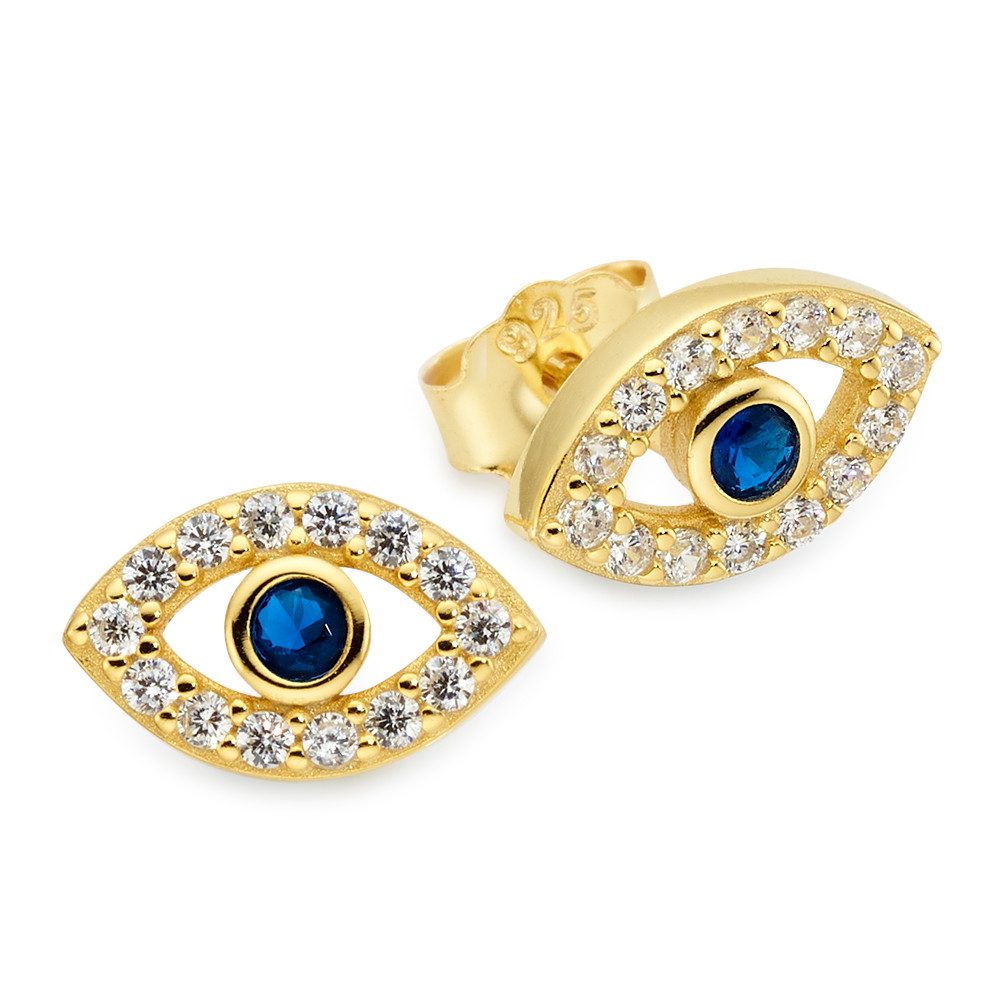 Aniston JEWELRY & WATCHES Paar Серьги-гвоздики Schmuck Geschenk Silberohrringe gelbgoldfarben vergoldet, mit Zirkonia (synth), Spinell (synth)