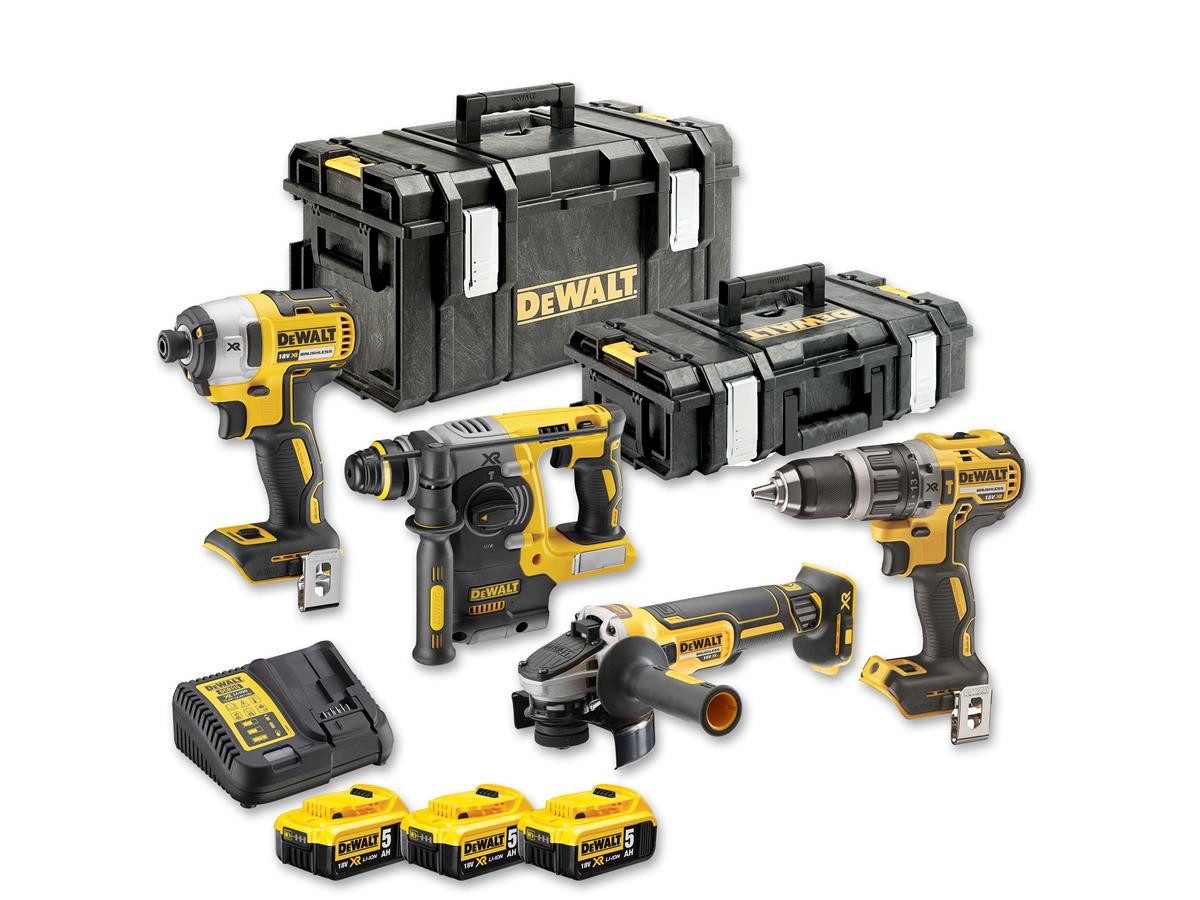 DeWalt (4-tlg), 18V Akku-Set (18 V), inkl. 3x 5,0 Ah Akku und Schnellladegerät