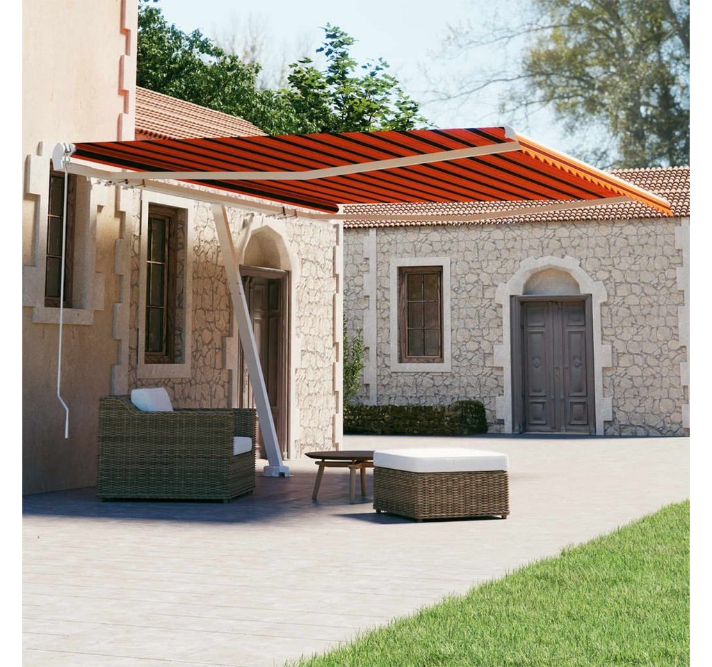 Thumbnail - furnicato Markise Standmarkise Manuell Einziehbar 450x300 cm Orange/Braun (1-St)