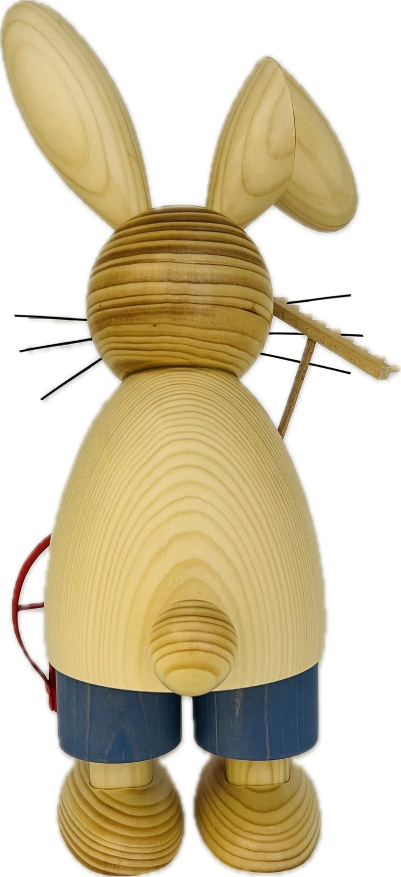 Richard Glaesser Osterhase Gärtner natur mit Gießkanne und Rechen (32cm), Handwerkskunst original Erzgebirge