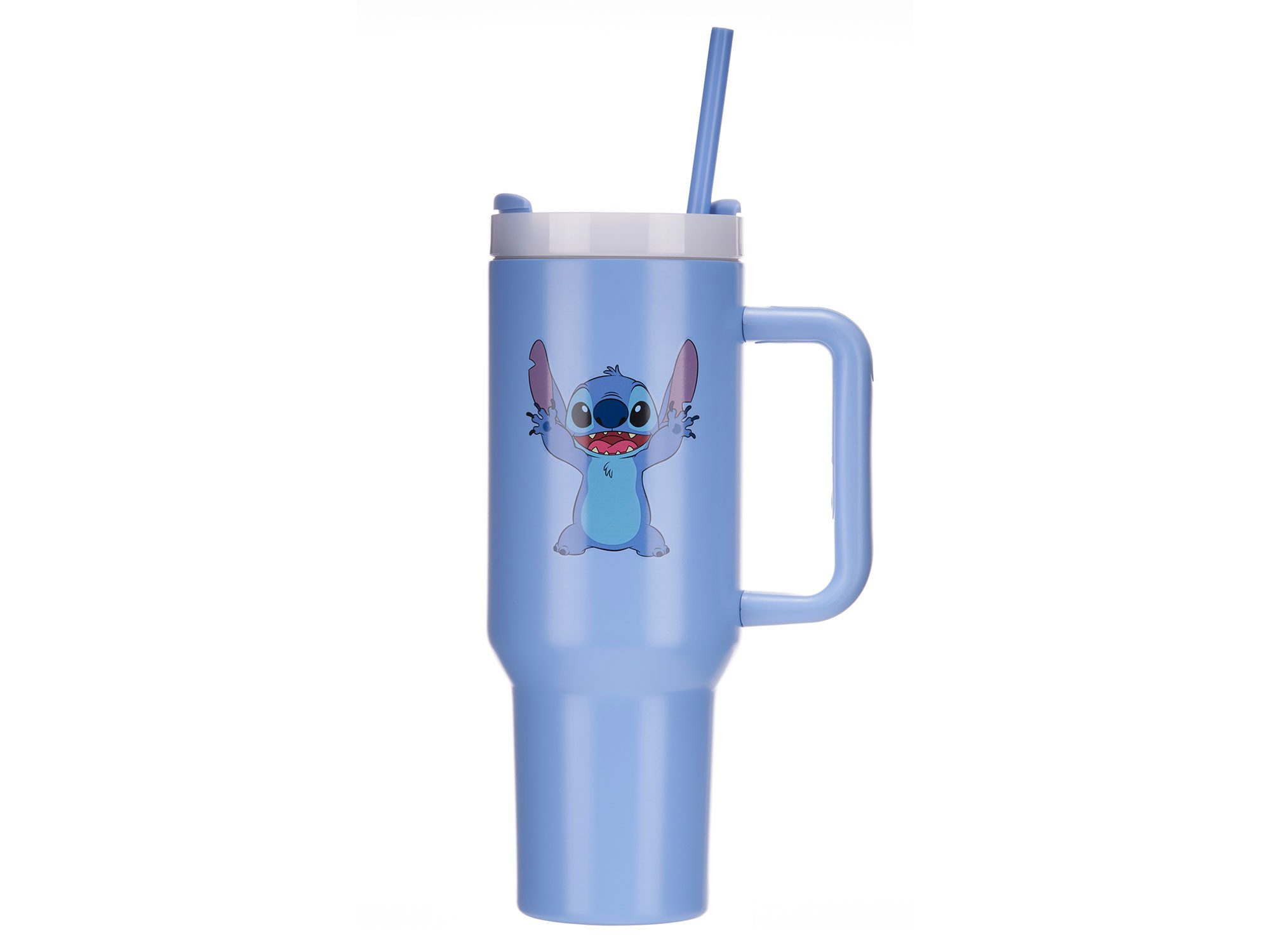 Whitehouse Leisure International Ltd Thermobecher Tumbler Becher mit Deckel Thermal Mug 1100 Lilo&Stitch, 4-tlg., Edelstahl, Strohhalm Stanley cup Doppelwandige Isolierflasche Kaffee to go Henkel