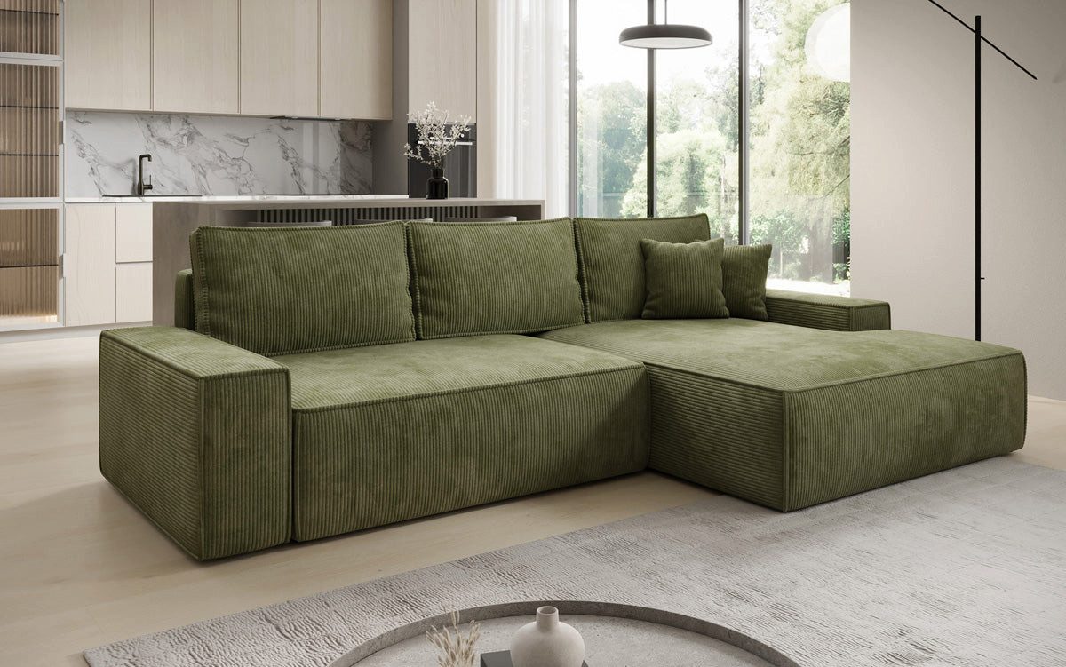 Luxusbetten24 Schlafsofa Designer Sofa Verona mit breiter Ottomane, mit Schlaffunktion und Stauraum – Bild 2 von 4