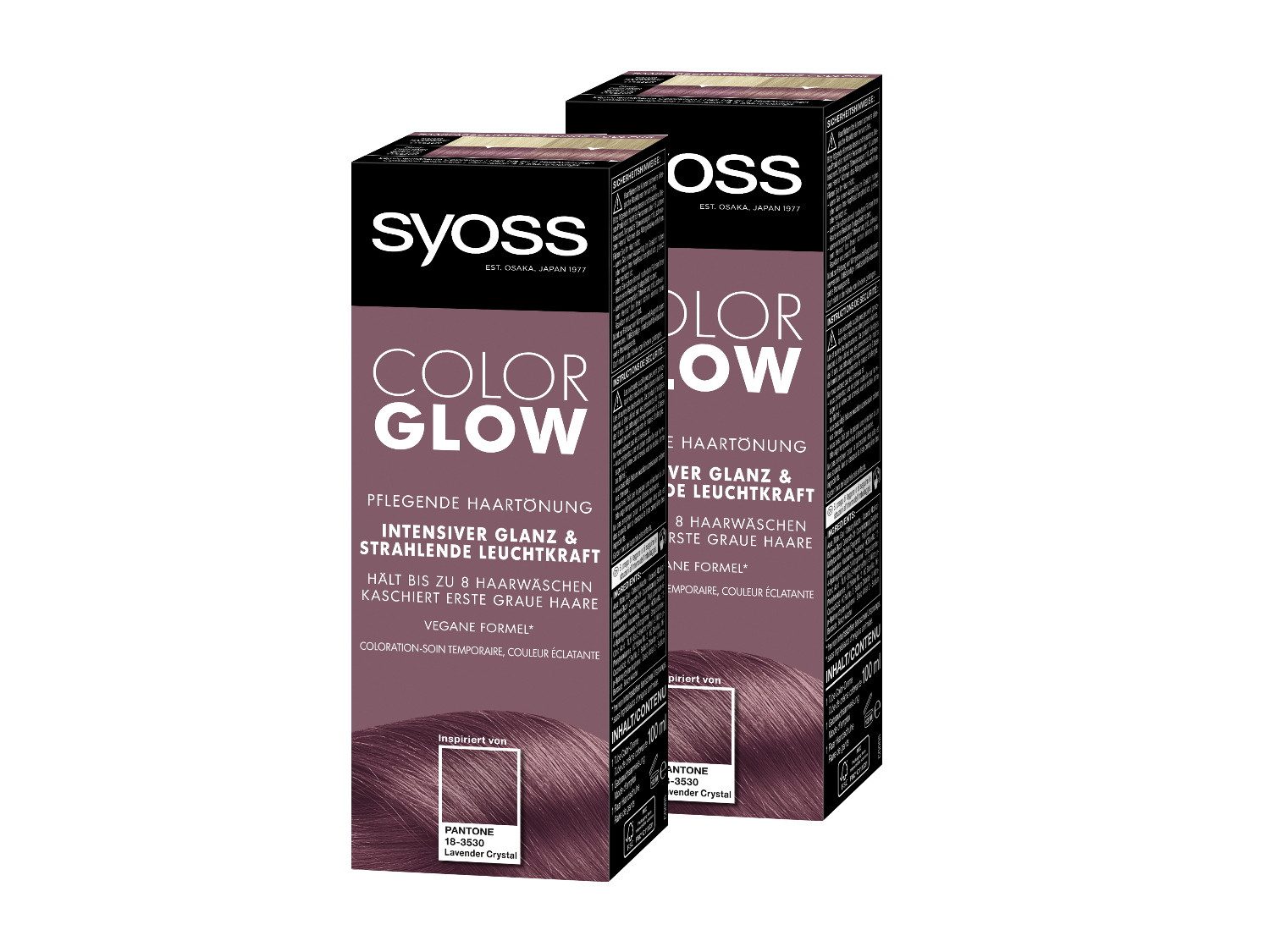 Syoss Haartönung Color Glow Pflegend - Lavender Crystal Pantone 18-3530, 2-tlg., 2x 100 ml, für strahlende Farbintensität bis zu 8 Haarwäschen