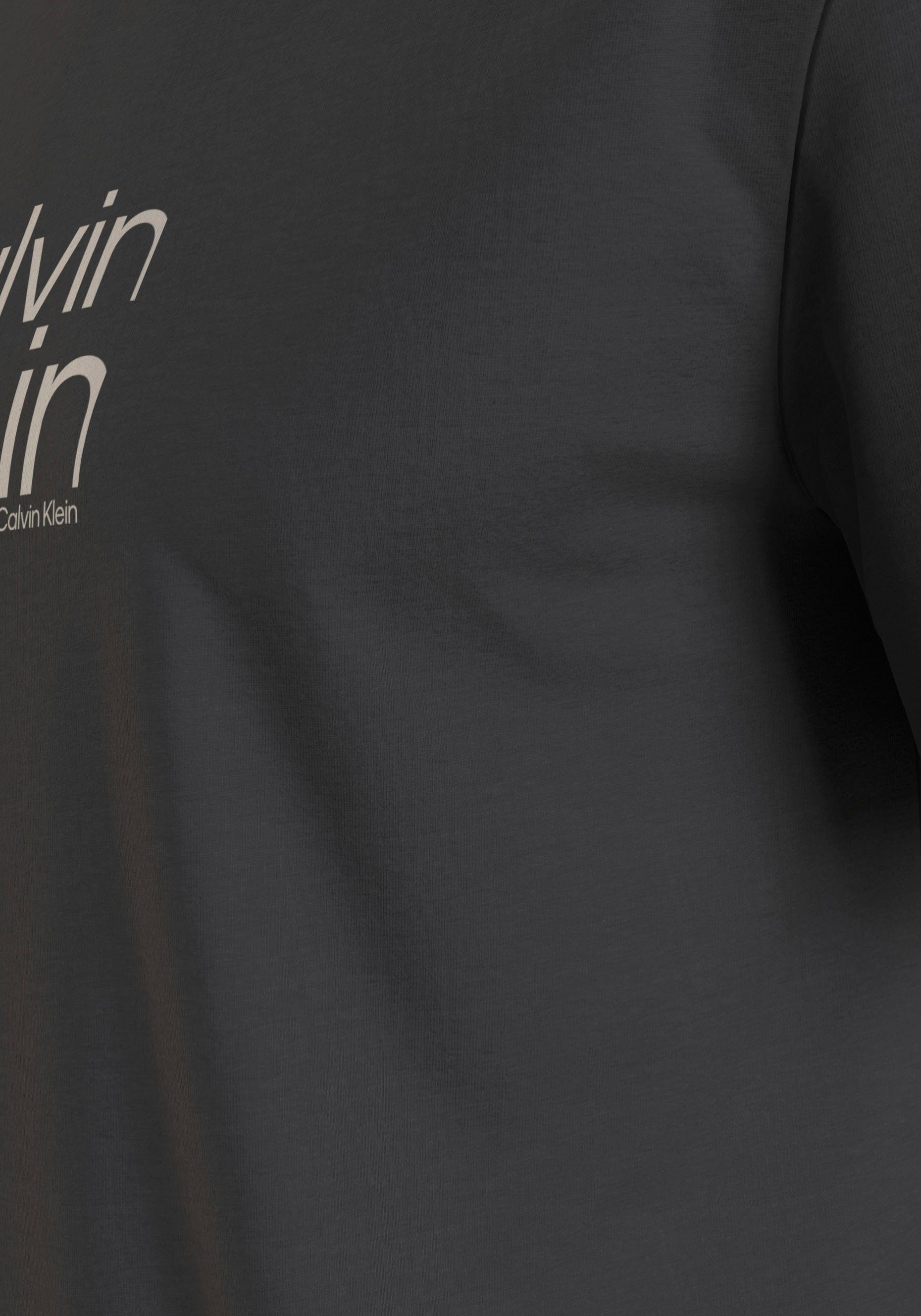 Klein mit Logo auf Brust schwarz der Kurzarmshirt Calvin Klein Calvin